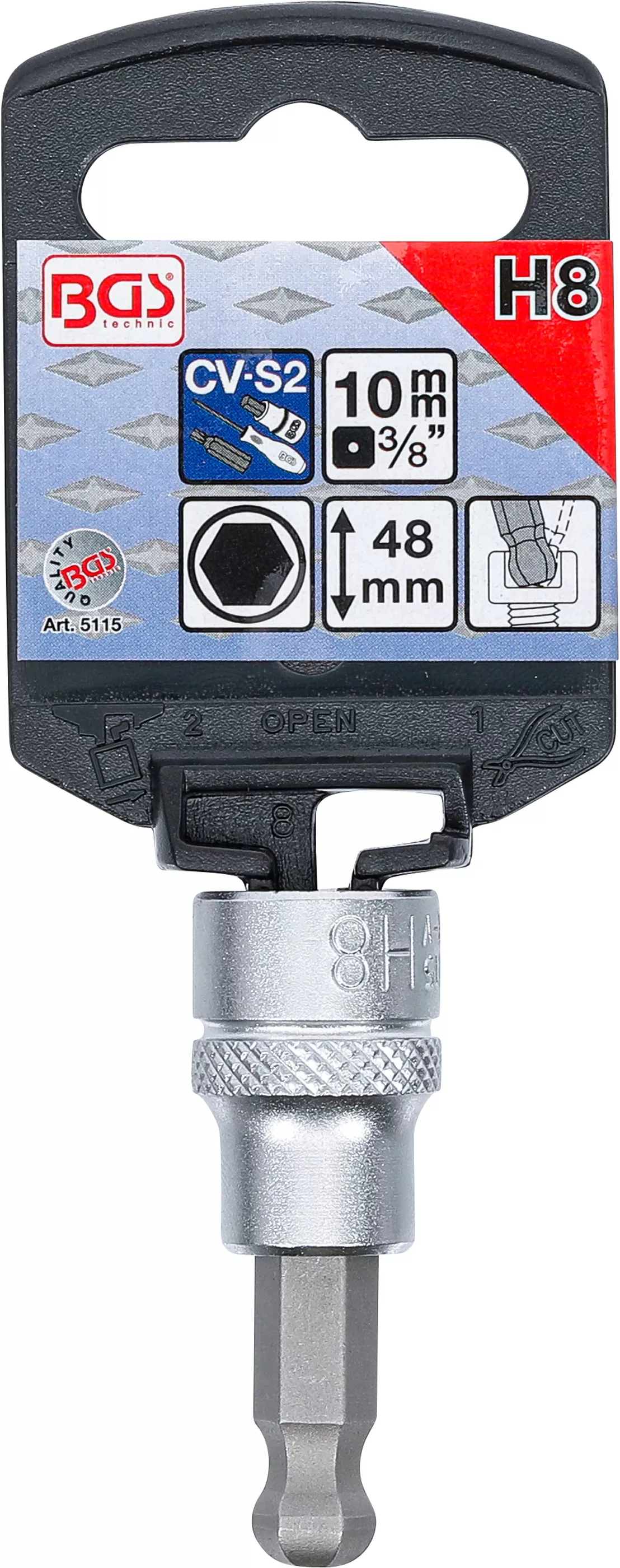 Bit | 10 mm (3/8") | hexagon interior cu cap sferic 8 mm [2]