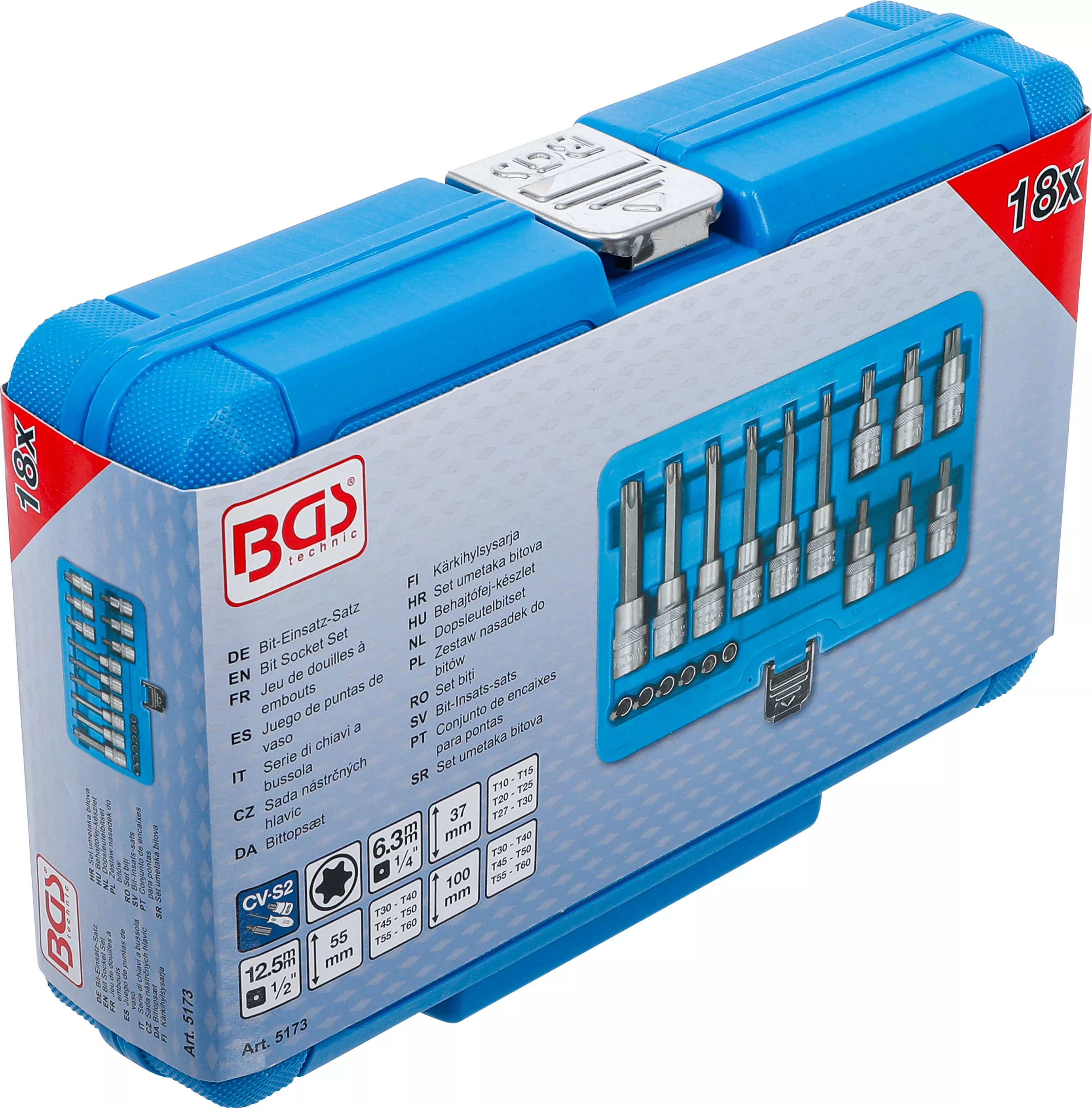 Set biti | 6,3 mm (1/4") / 12,5 mm (1/2") | Profil T (pentru Torx) | 18 piese [6]