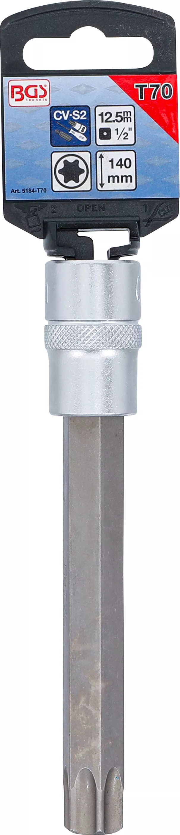 Bit | Lungime 140 mm | 12,5 mm (1/2") | Profil T (pentru Torx) T70 [3]