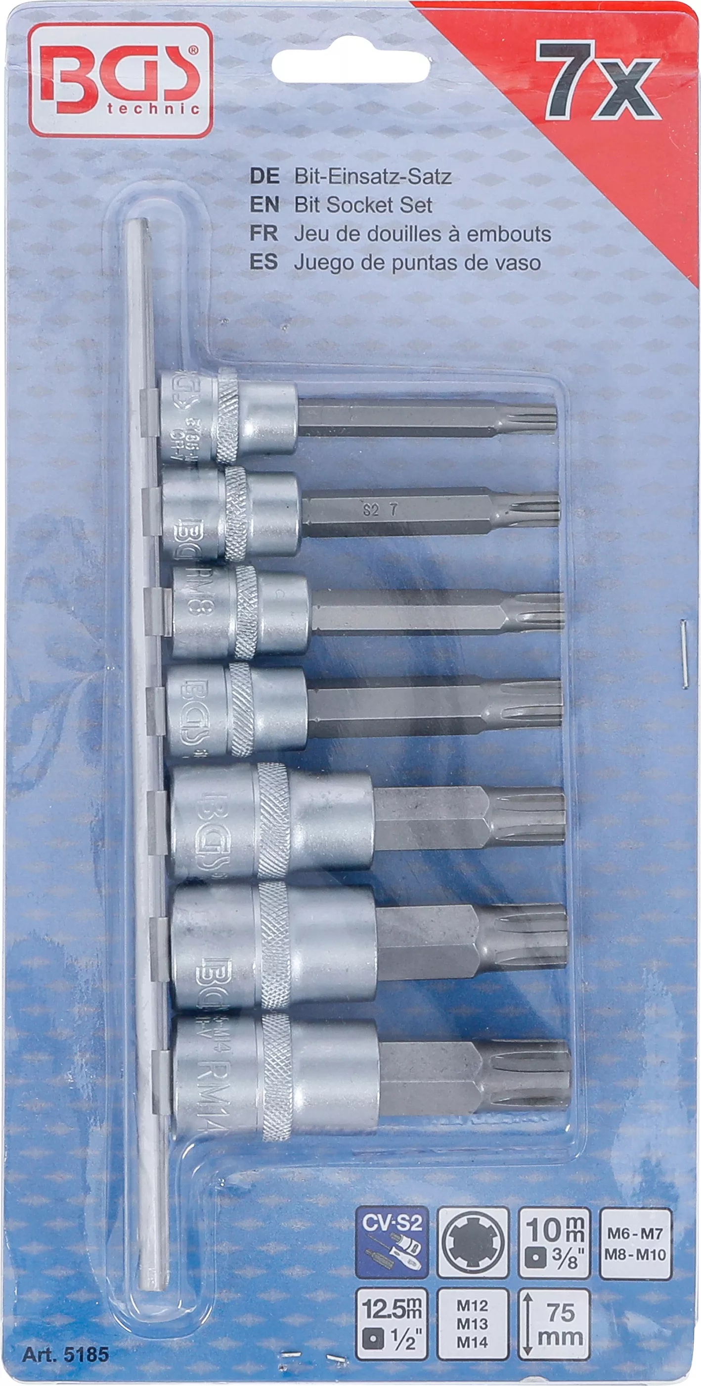 Set biti | 10 mm (3/8") / 12,5 mm (1/2") | Profil pana (pentru RIBE) M6 - M14 | 7 piese [3]