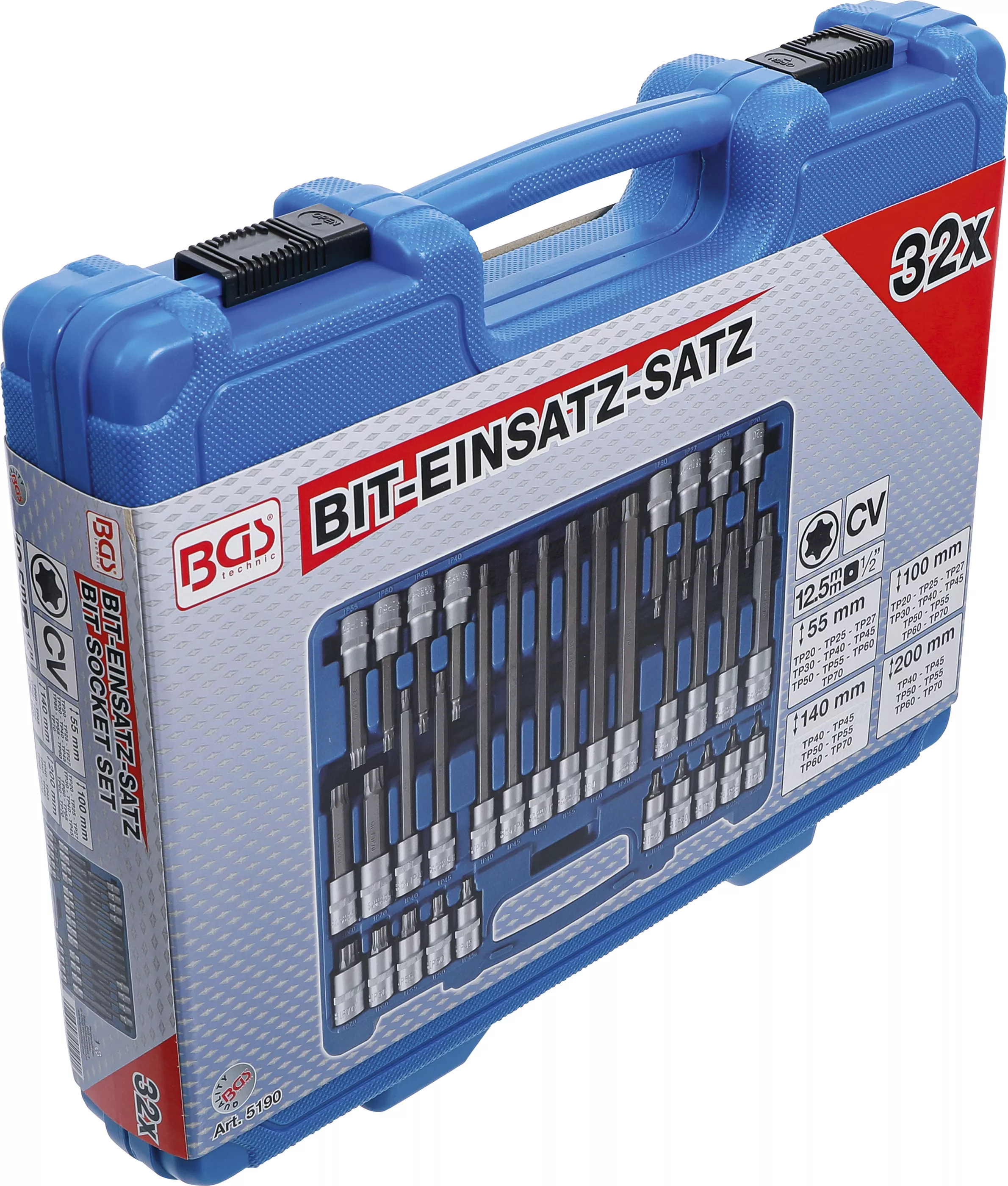 Set biti | 12,5 mm (1/2") | Profil TP (pentru Torx Plus) TP20 - TP70 | 32 piese [6]