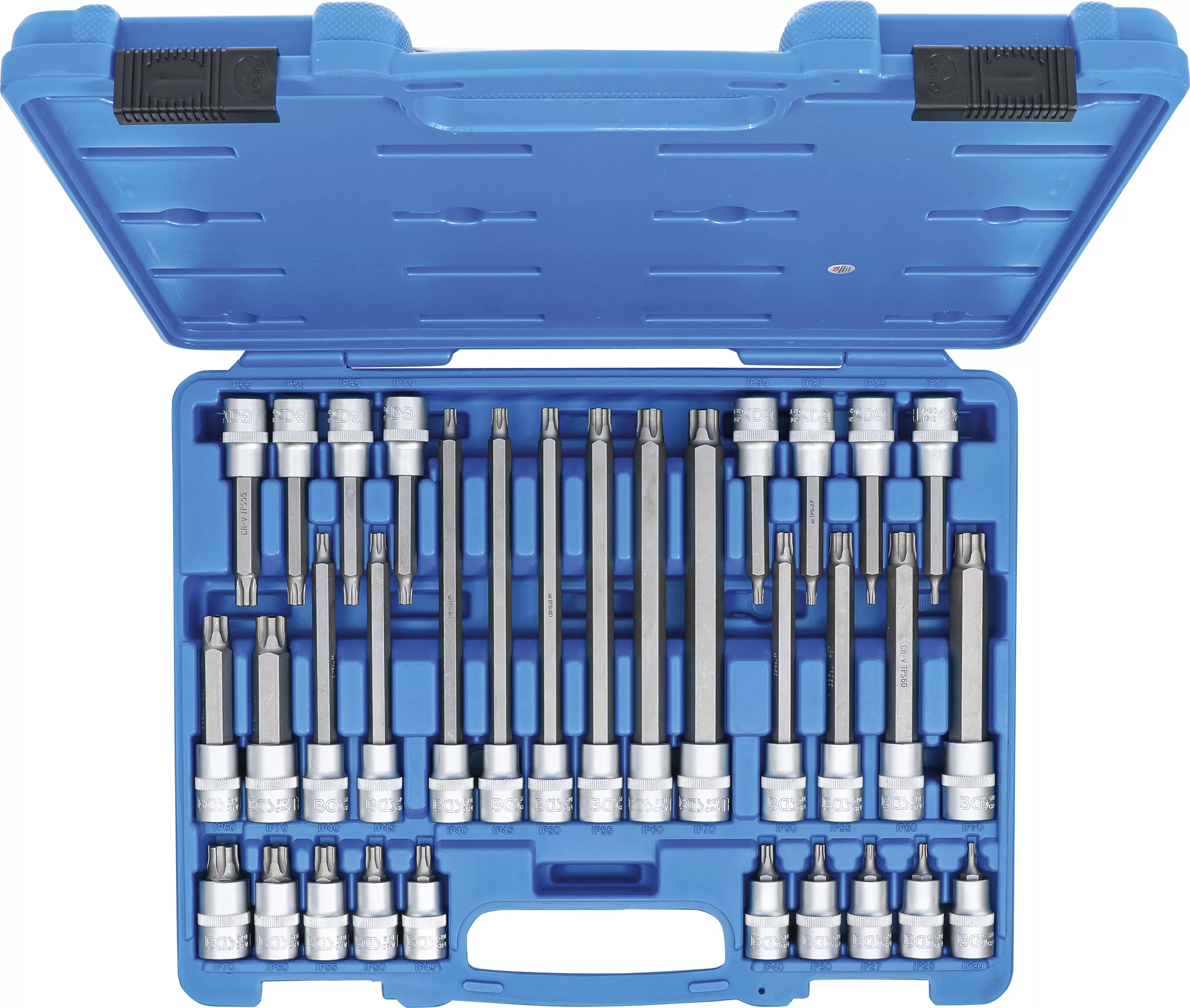 Bituri - Set biti | Antrenare 12,5 mm (1/2") | Profil TPS (pentru Torx Plus) cu gaura TPS20 - TPS70 | 32 piese