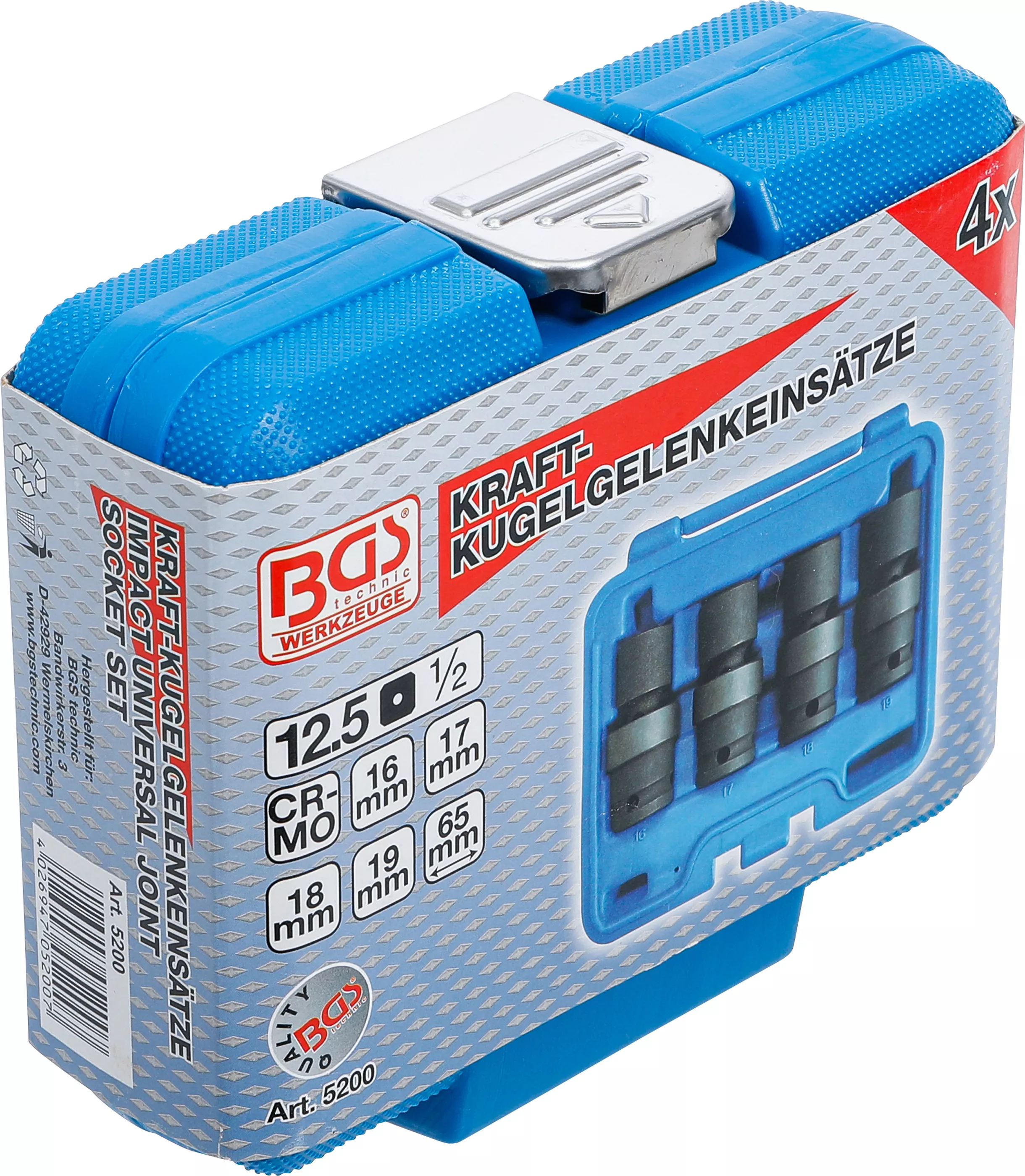 Set chei de impact cu articulatie sferica | 12,5 mm (1/2") | 4 piese [6]