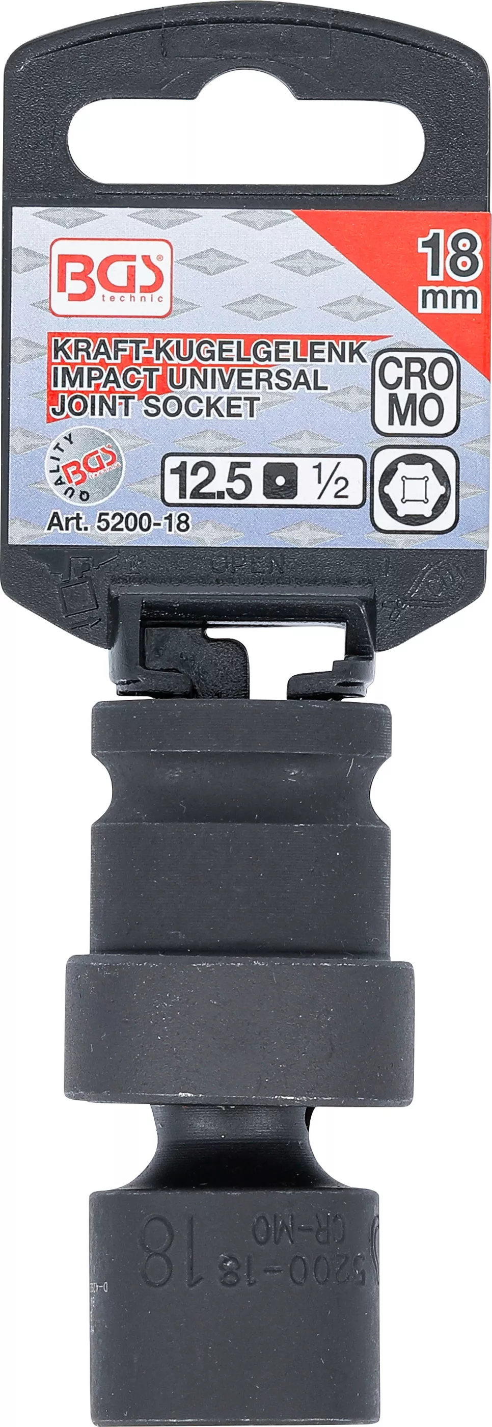 Cap cheie cu articulatie sferica de impact | 12,5 mm (1/2") | 18 mm [3]