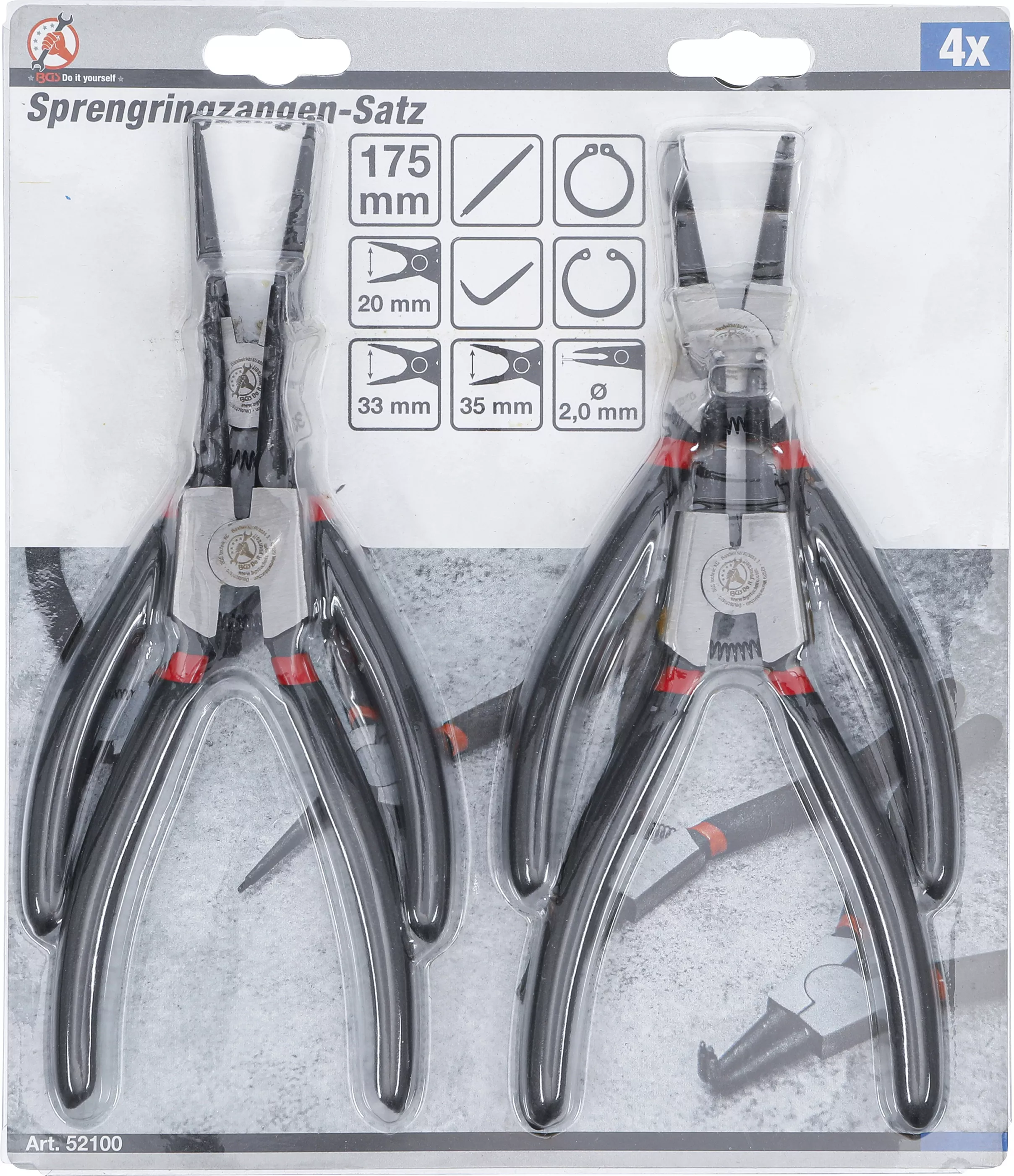 Set clesti inele de siguranta | 175 mm | 4 piese [8]