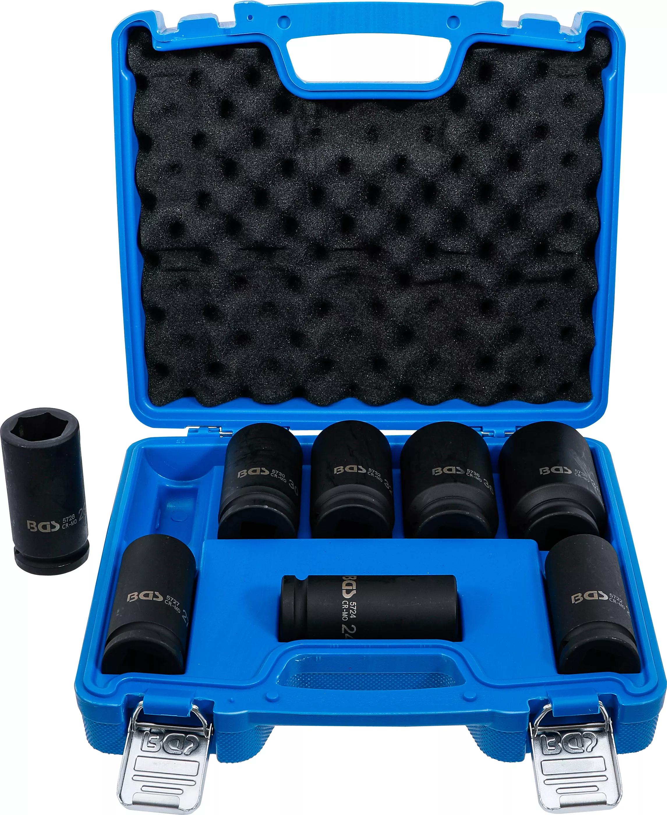 Scule - Set chei tubulare de impact cu protectie, extra lungi | 20 mm (3/4") | 22 - 38 mm | 8 piese