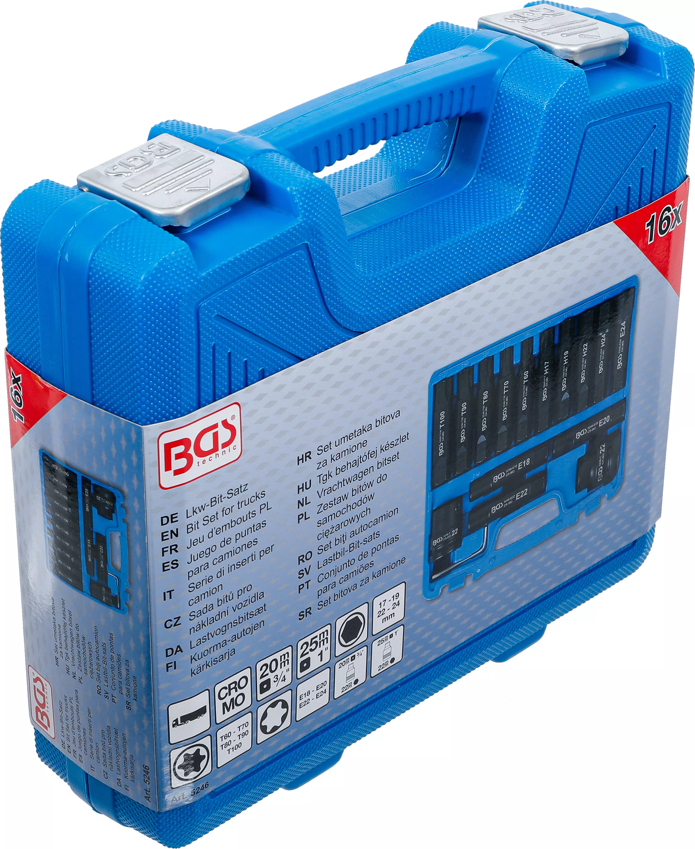 Set biti autocamion | 20 mm (3/4") + 25 mm (1") | 16 piese [6]