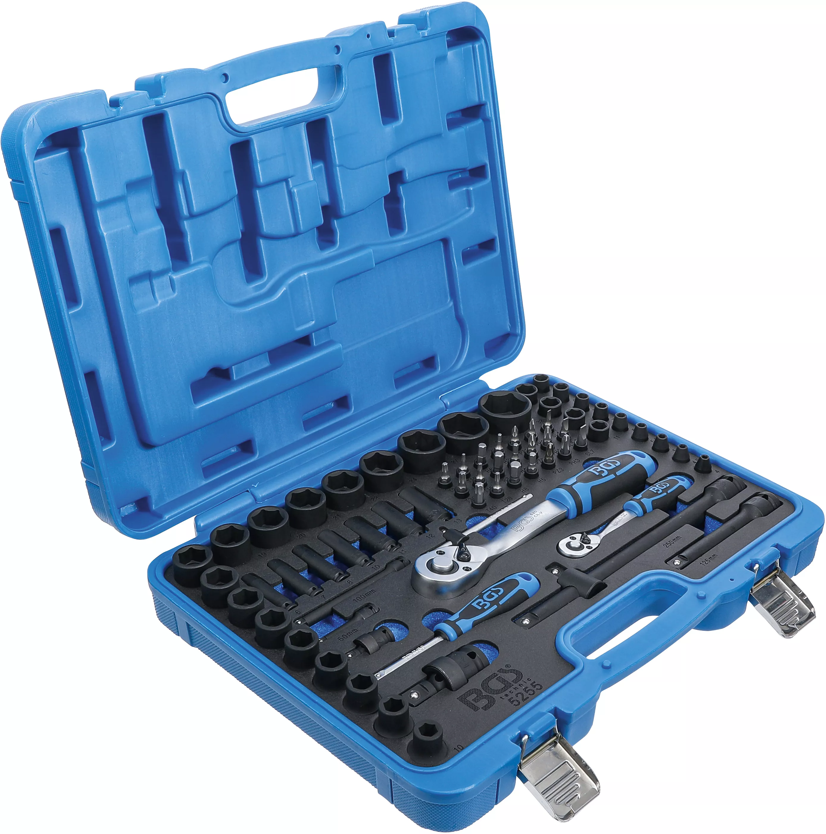 Set chei tubulare de impact hexagonale | 6,3 mm (1/4") + 12,5 mm (1/2") | 69 piese [2]