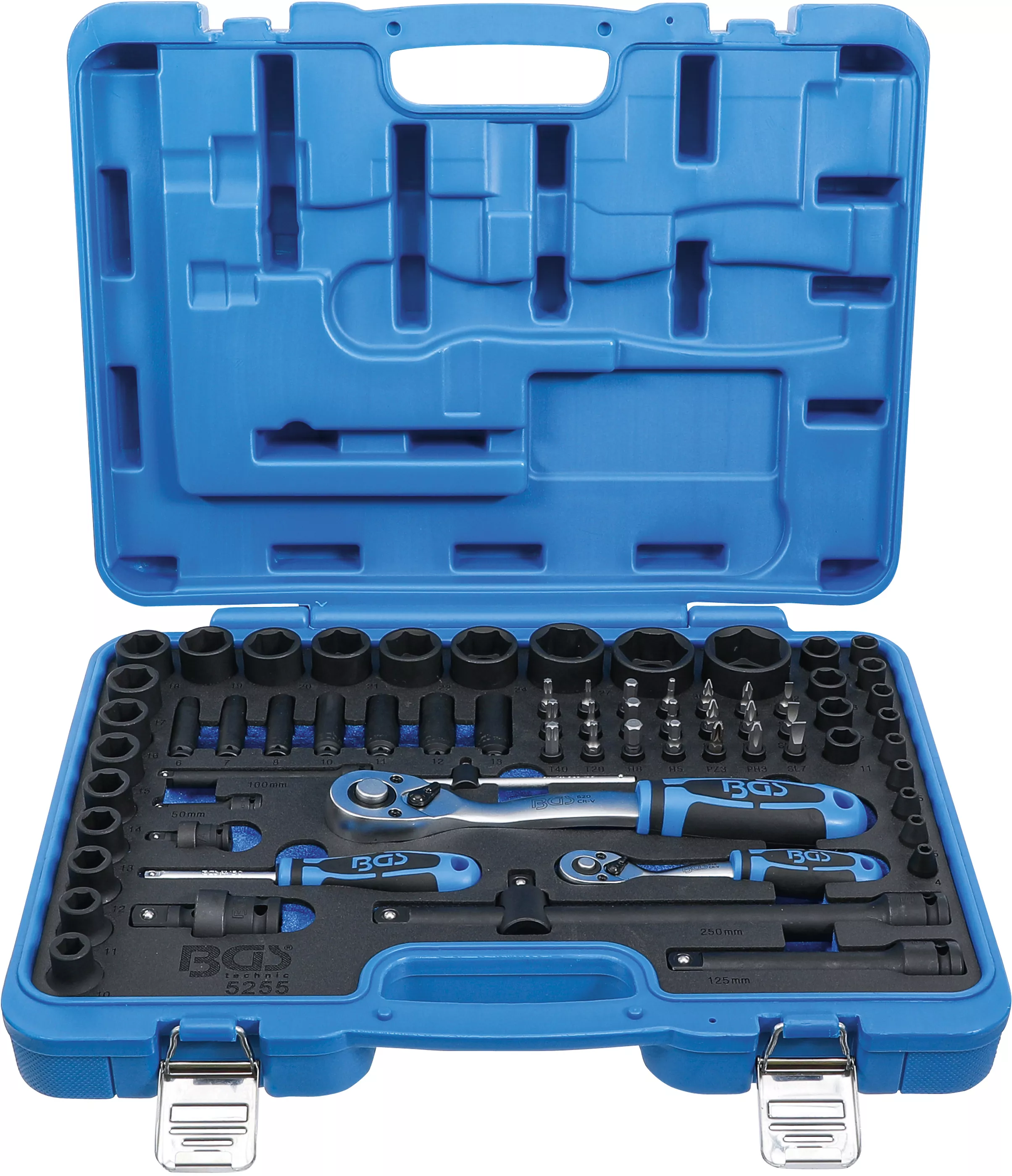 Capete de chei tubulare & cutii pentru unelte - Set chei tubulare de impact hexagonale | 6,3 mm (1/4") + 12,5 mm (1/2") | 69 piese
