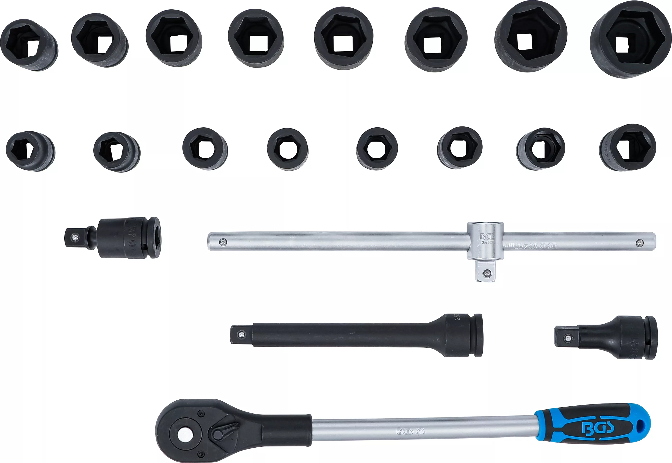 Set chei tubulare de impact | 20 mm (3/4") | 21 piese [8]