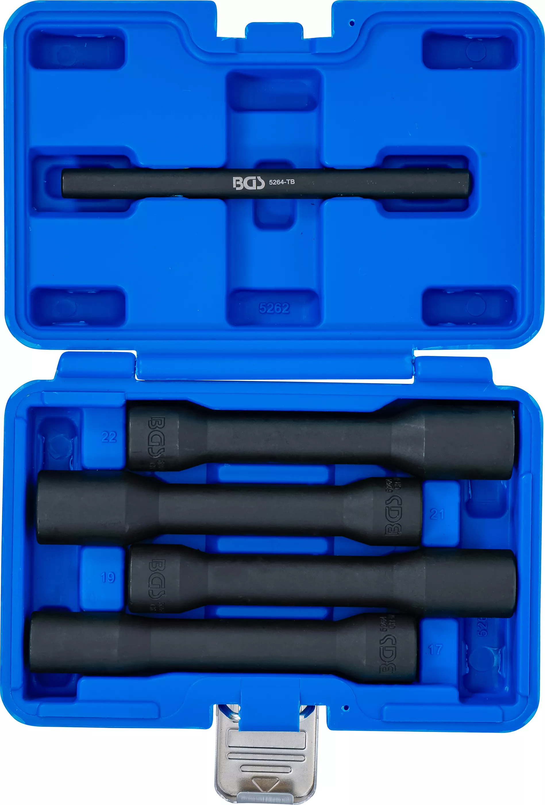 Set capete chei tubulare profil spiral / Extractoare de suruburi, adanci | 12,5 mm (1/2") | 17 - 22 mm | 5 piese [4]