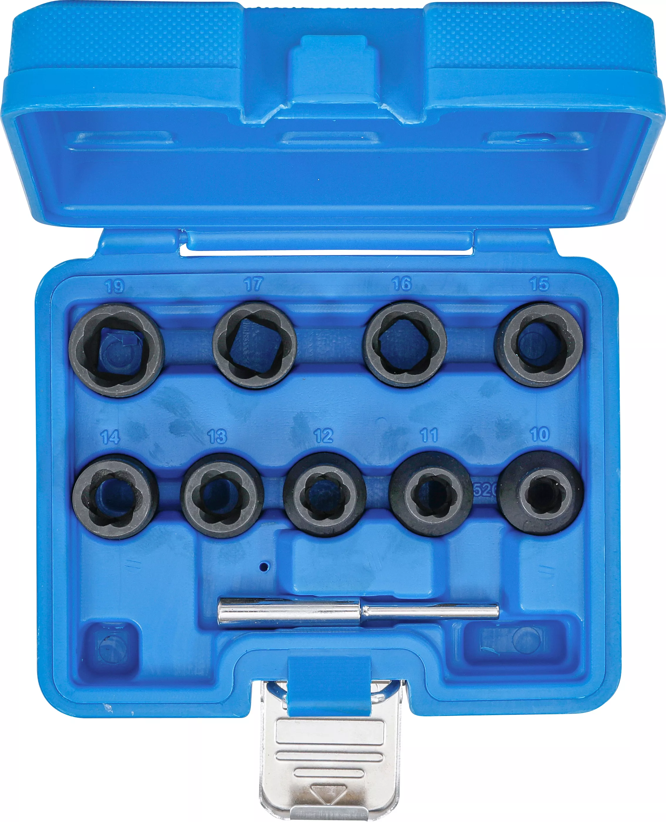 Set capete chei tubulare profil spiral / Extractoare de suruburi | 12,5 mm (1/2") | 10 - 19 mm | 10 piese [4]