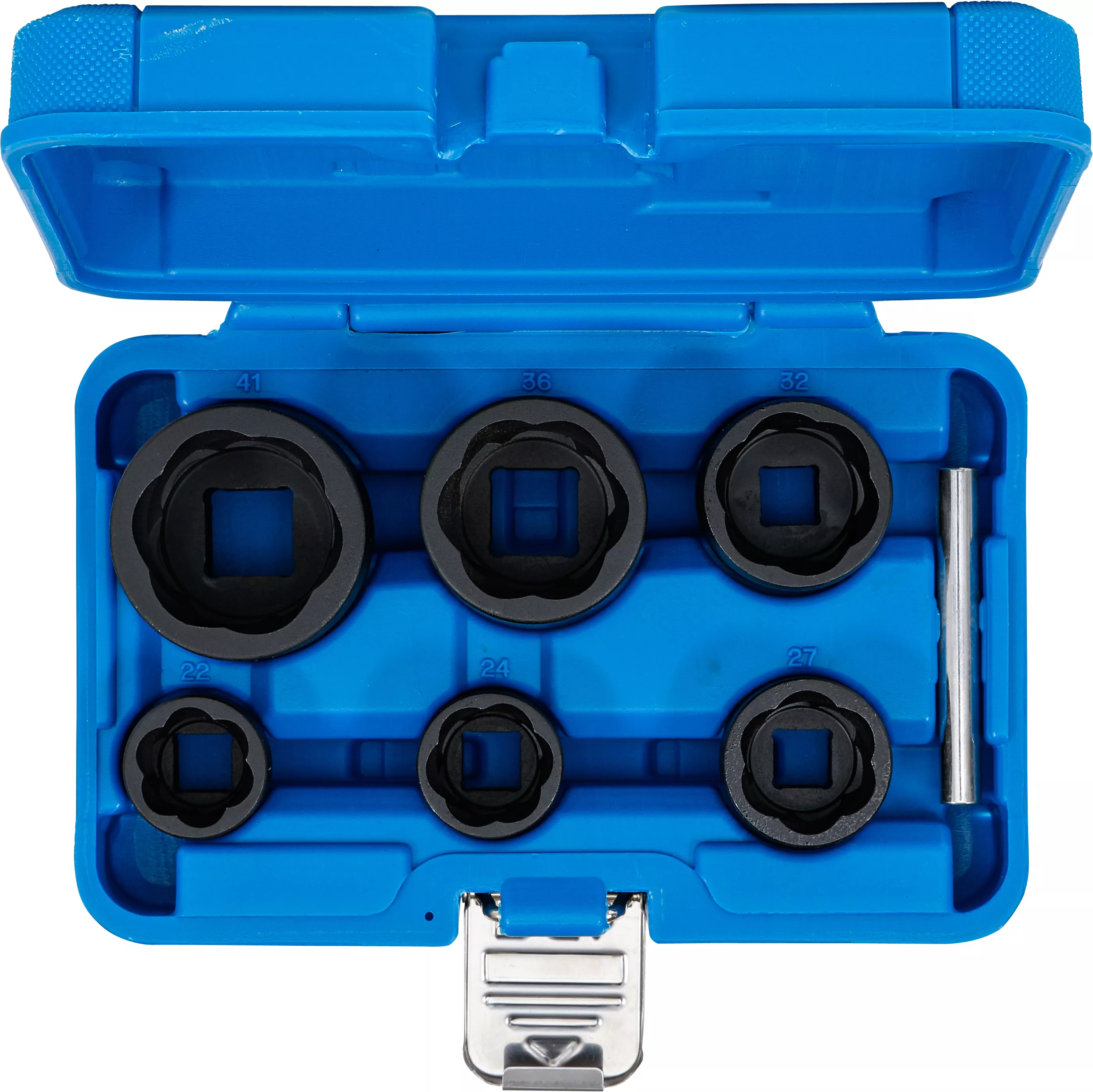 Set capete chei tubulare profil spiral / Extractoare de suruburi | 12,5 mm (1/2") + 20 mm (3/4") | 22 - 41 mm | 6 piese [4]