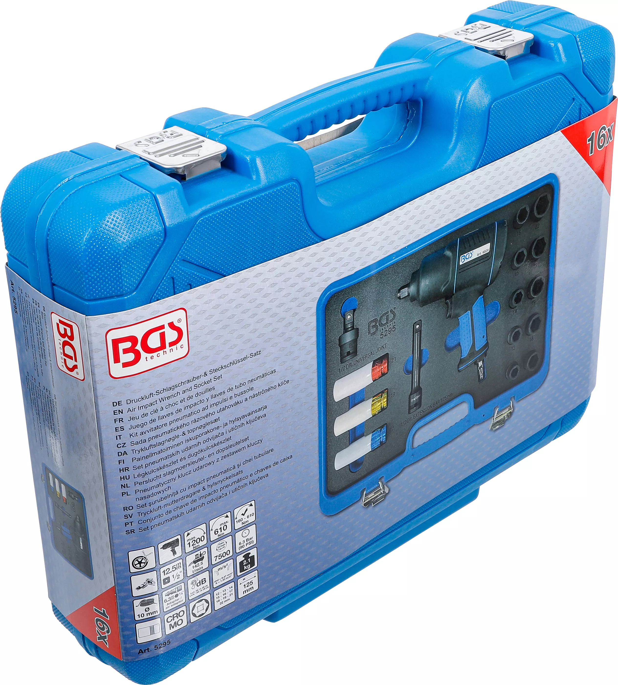 Set surubelnita cu impact pneumatica si chei tubulare | 12,5 mm (1/2") | 1200 Nm | 16 piese [9]