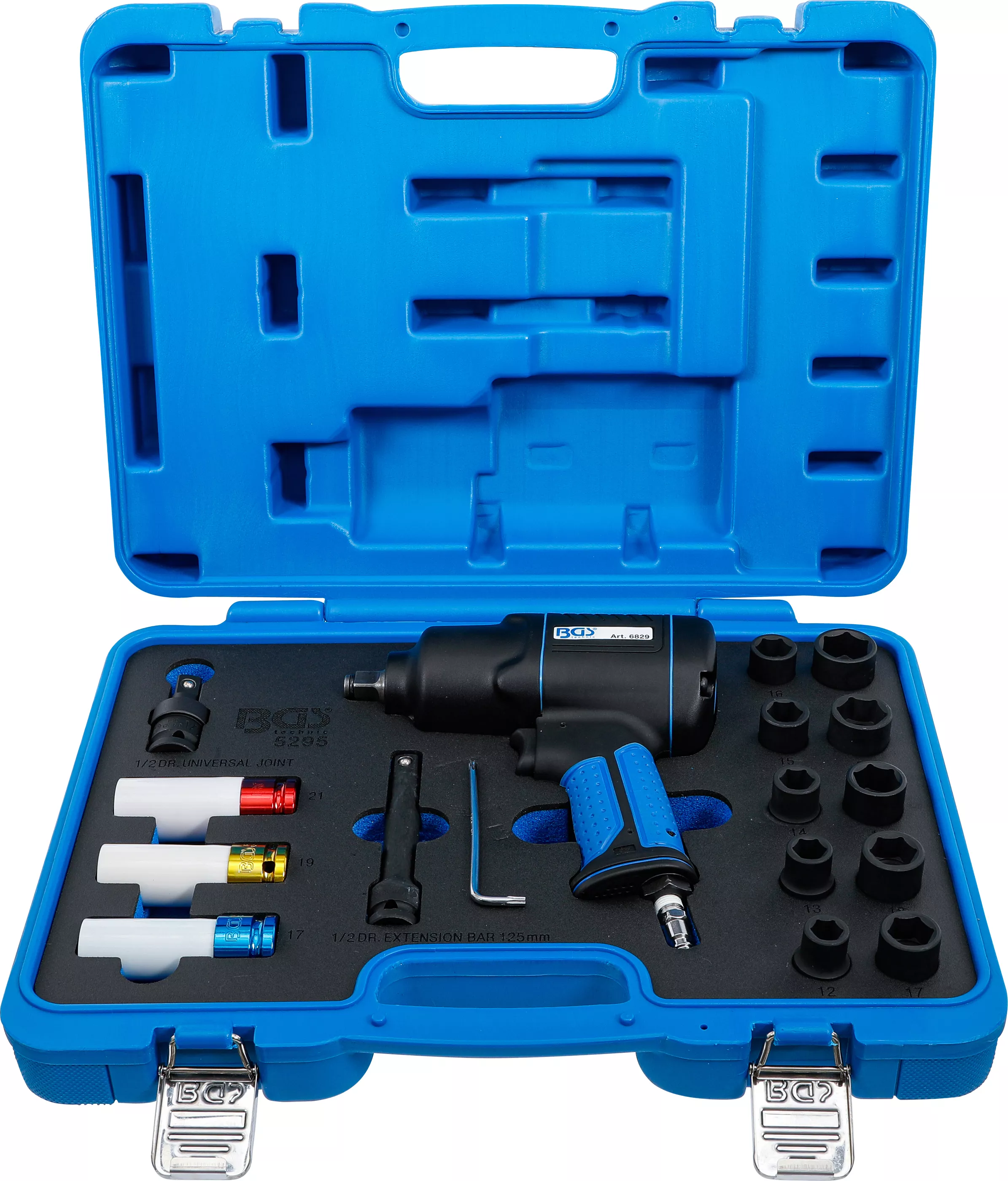 Şurubelniţă cu impact - Set surubelnita cu impact pneumatica si chei tubulare | 12,5 mm (1/2") | 1200 Nm | 16 piese