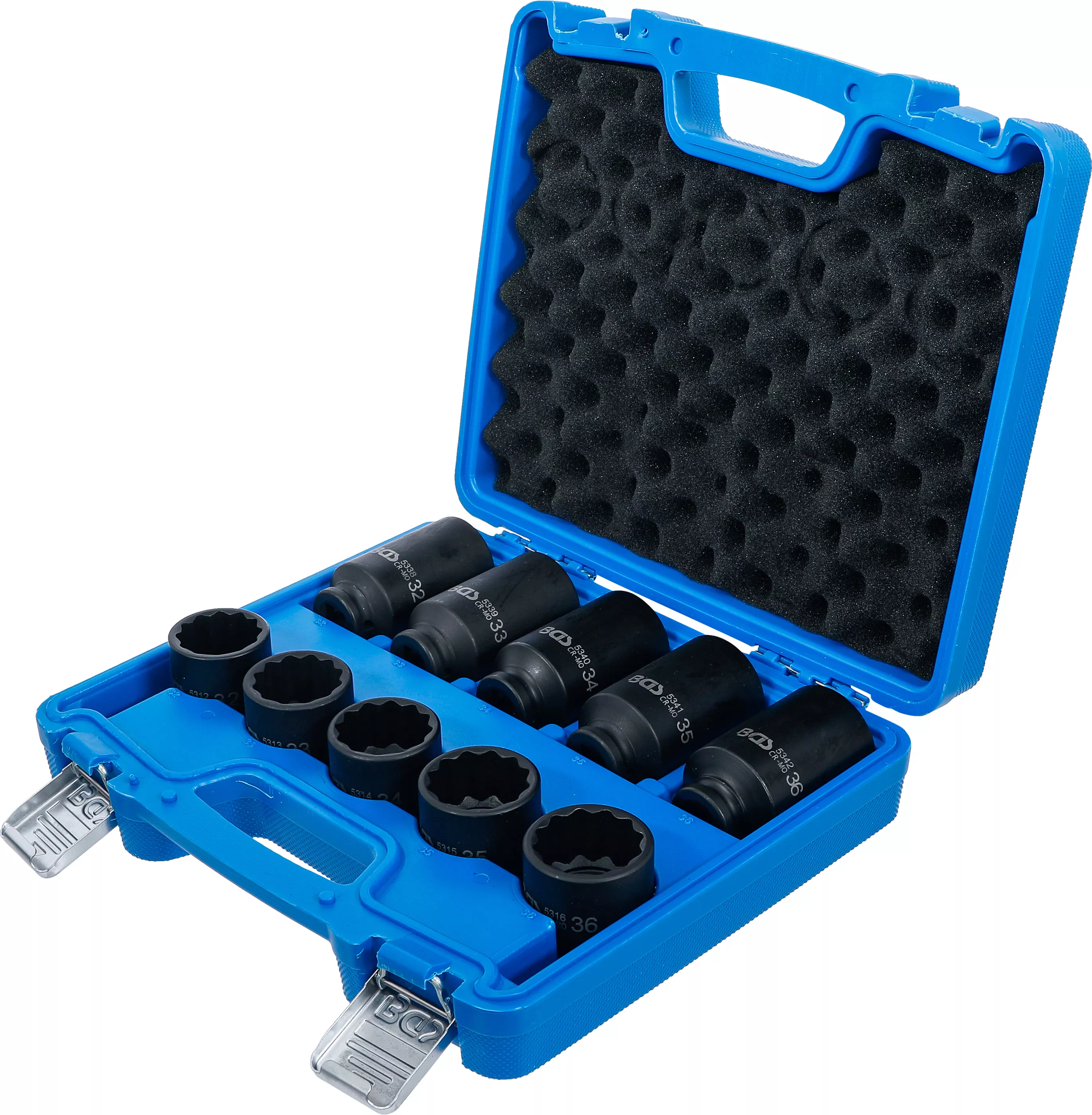 Set chei tubulare de impact | 12 colturi | Antrenare patrat interior 12,5 mm (1/2") | 32 - 36 mm | 10 piese [3]