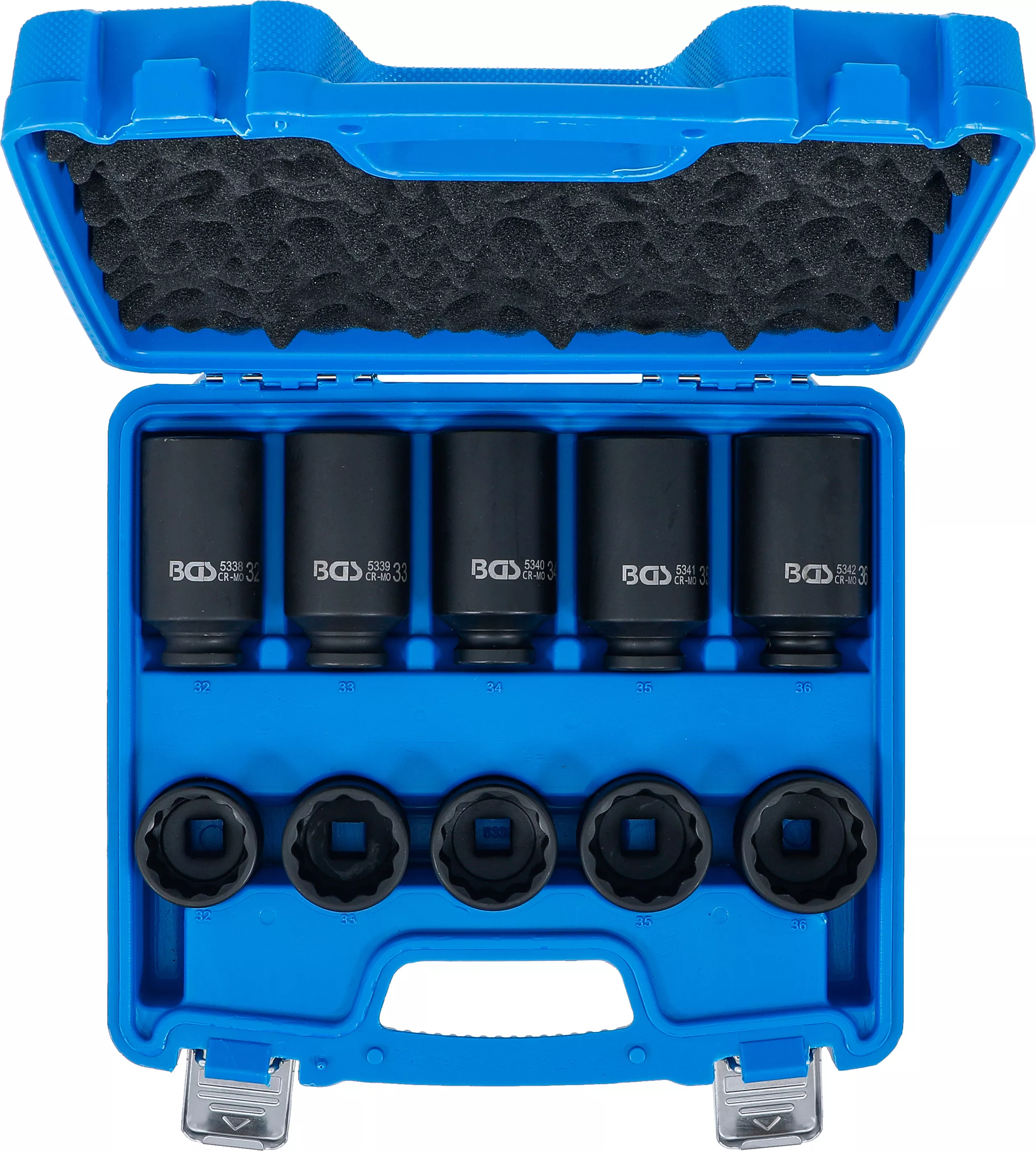 Set chei tubulare de impact | 12 colturi | Antrenare patrat interior 12,5 mm (1/2") | 32 - 36 mm | 10 piese [4]