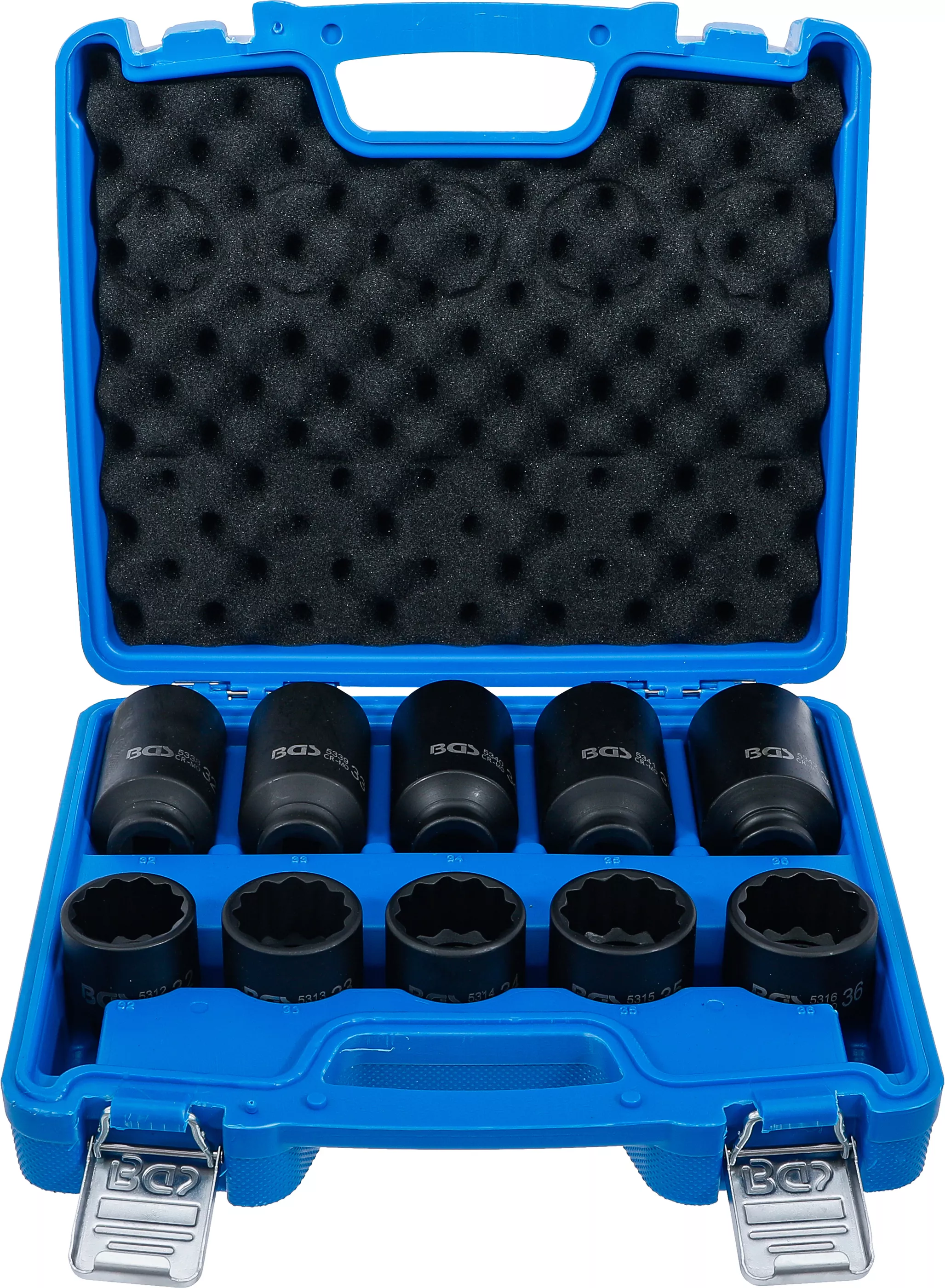 Set chei tubulare de impact | 12 colturi | Antrenare patrat interior 12,5 mm (1/2") | 32 - 36 mm | 10 piese [1]