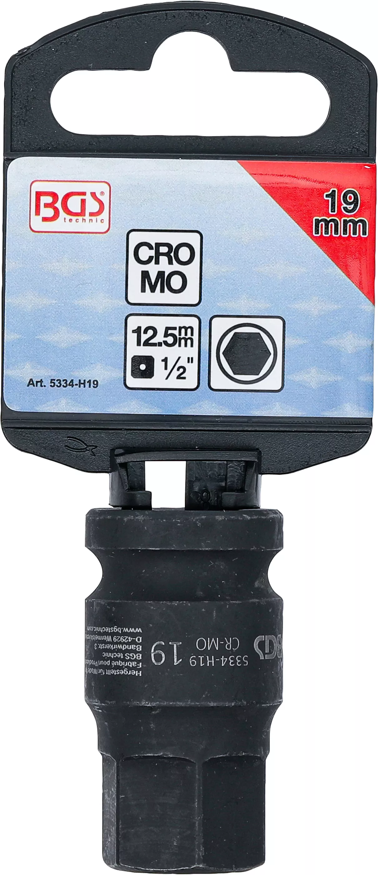 Cap bit de impact | Lungime 42 mm | 12,5 mm (1/2") | hexagon interior 19 mm [3]