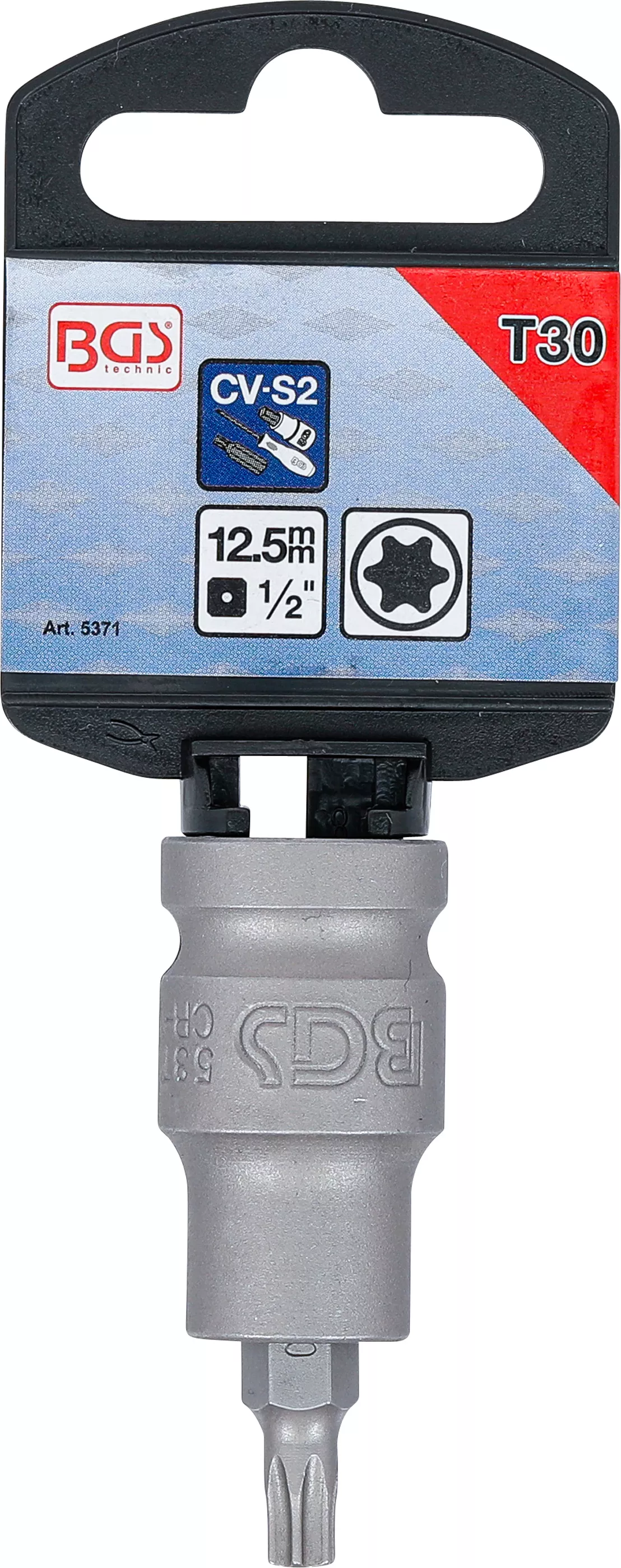 Cap bit de impact | Lungime 55 mm | 12,5 mm (1/2") | Profil T (pentru Torx) T30 [3]