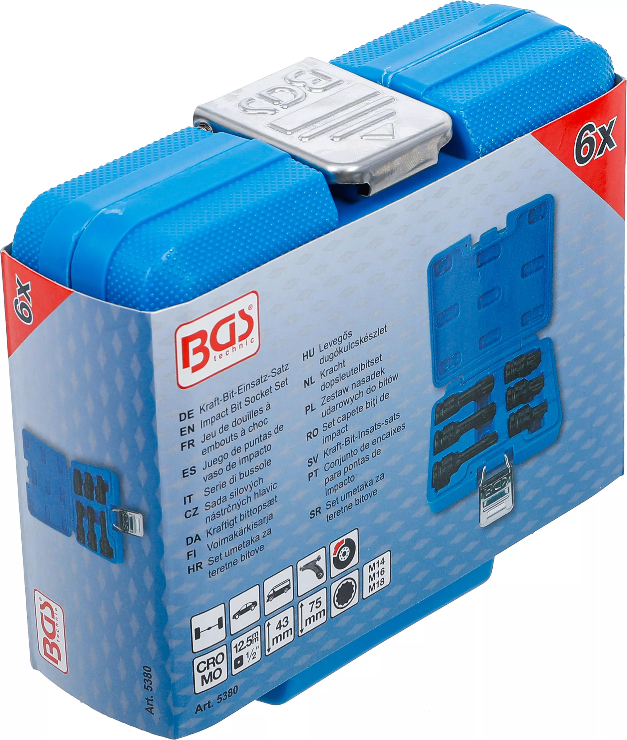 Set capete biti de impact | 12,5 mm (1/2") | Dantura interioara multipla (pentru XZN) M14 - M18 | 6 piese [6]