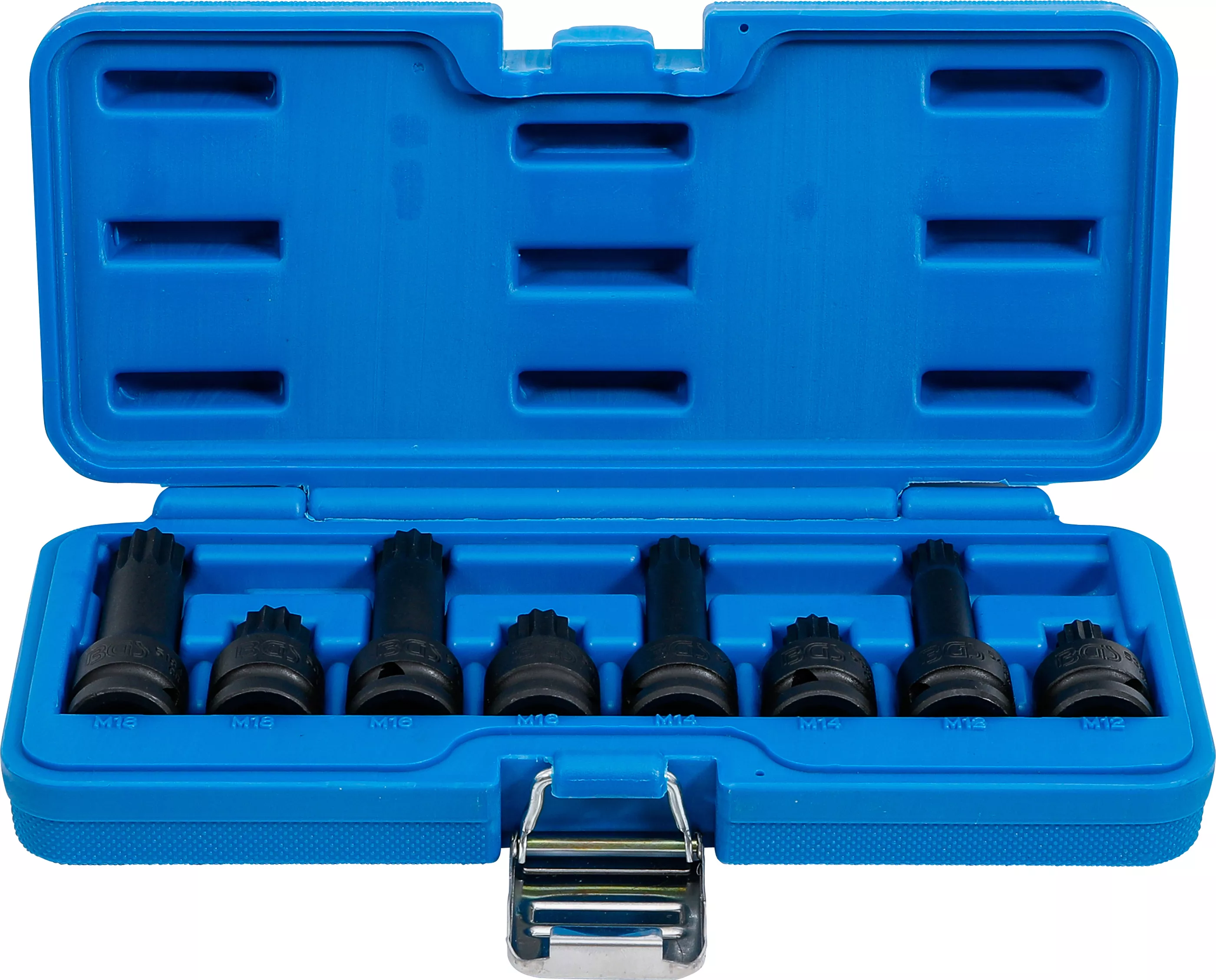 Bituri - Set capete biti de impact | 12,5 mm (1/2") | Dantura interioara multipla (pentru XZN) M12 - M18 | 8 piese