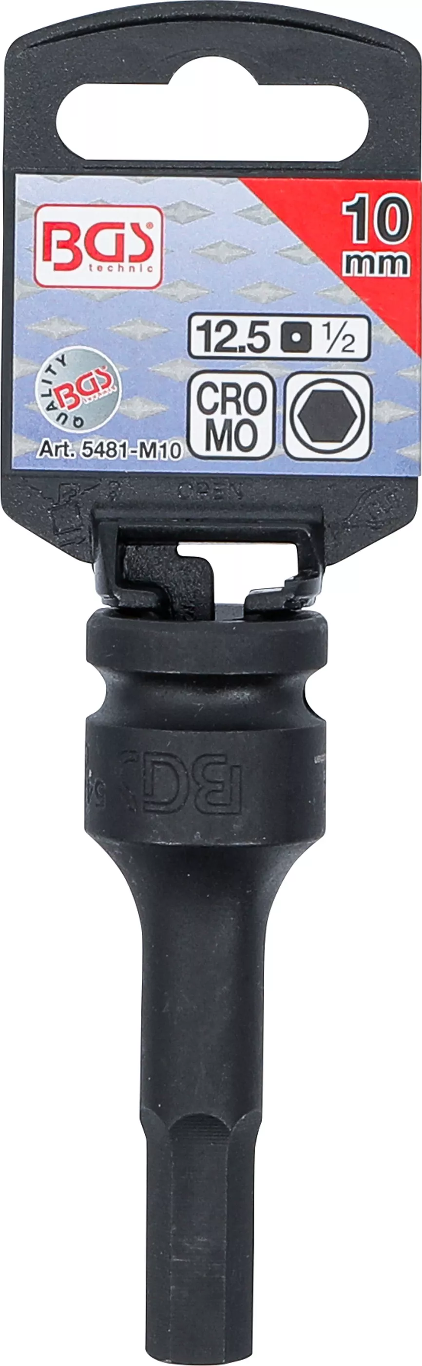 Cap bit de impact | Lungime 75 mm | 12,5 mm (1/2") | hexagon interior 10 mm [2]