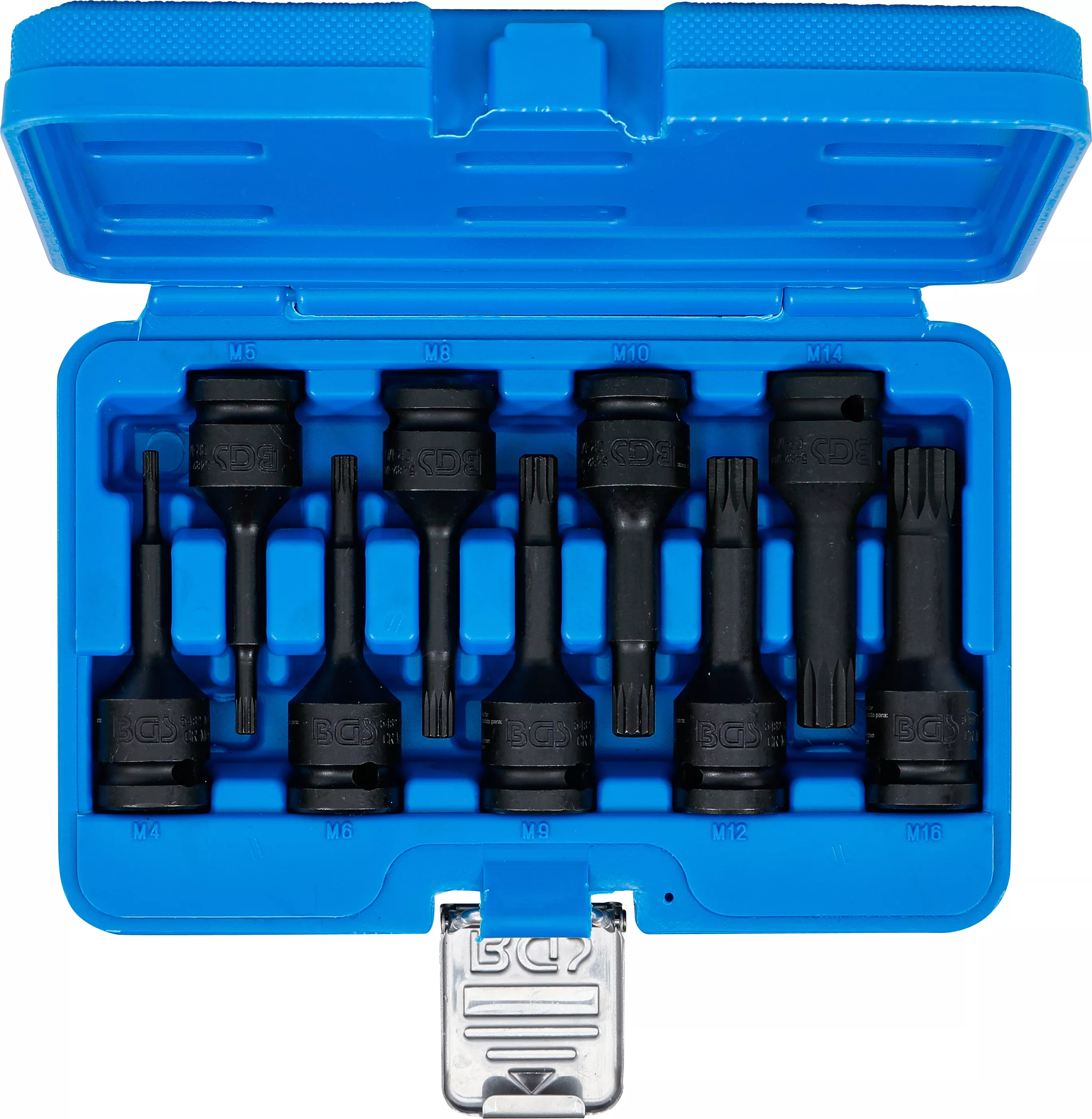 Set capete biti de impact | 12,5 mm (1/2") | Dantura interioara multipla (pentru XZN) M4 - M16 | 9 piese [4]