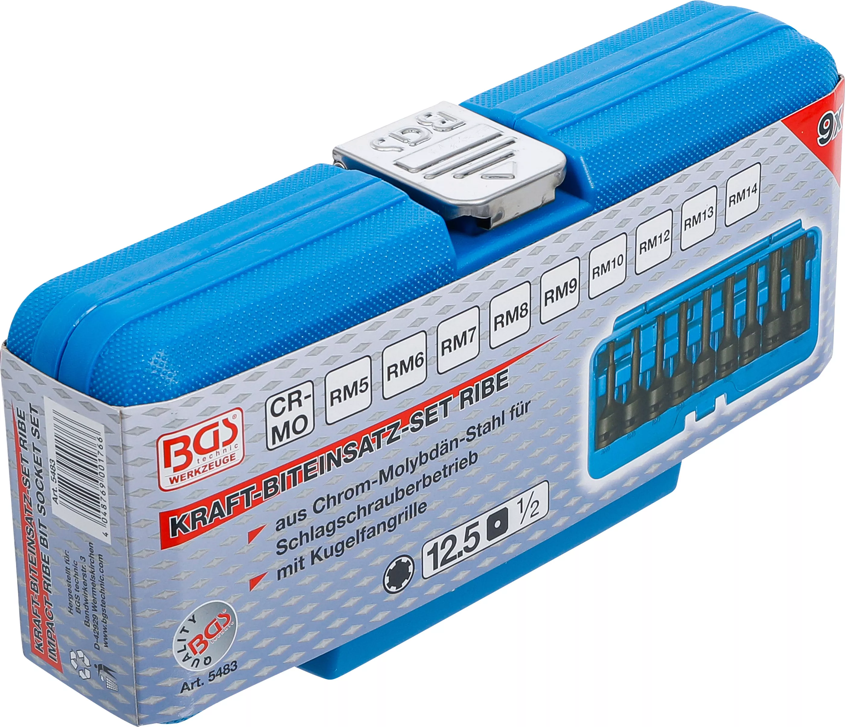 Set capete biti de impact | 12,5 mm (1/2") | Profil pana (pentru Ribe) M5 - M14 | 9 piese [7]