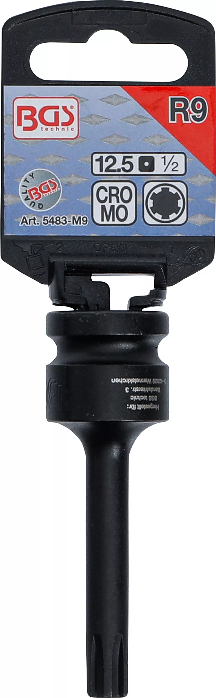 Cap bit de impact | Lungime 75 mm | 12,5 mm (1/2") | Profil pana (pentru RIBE) M9 [2]