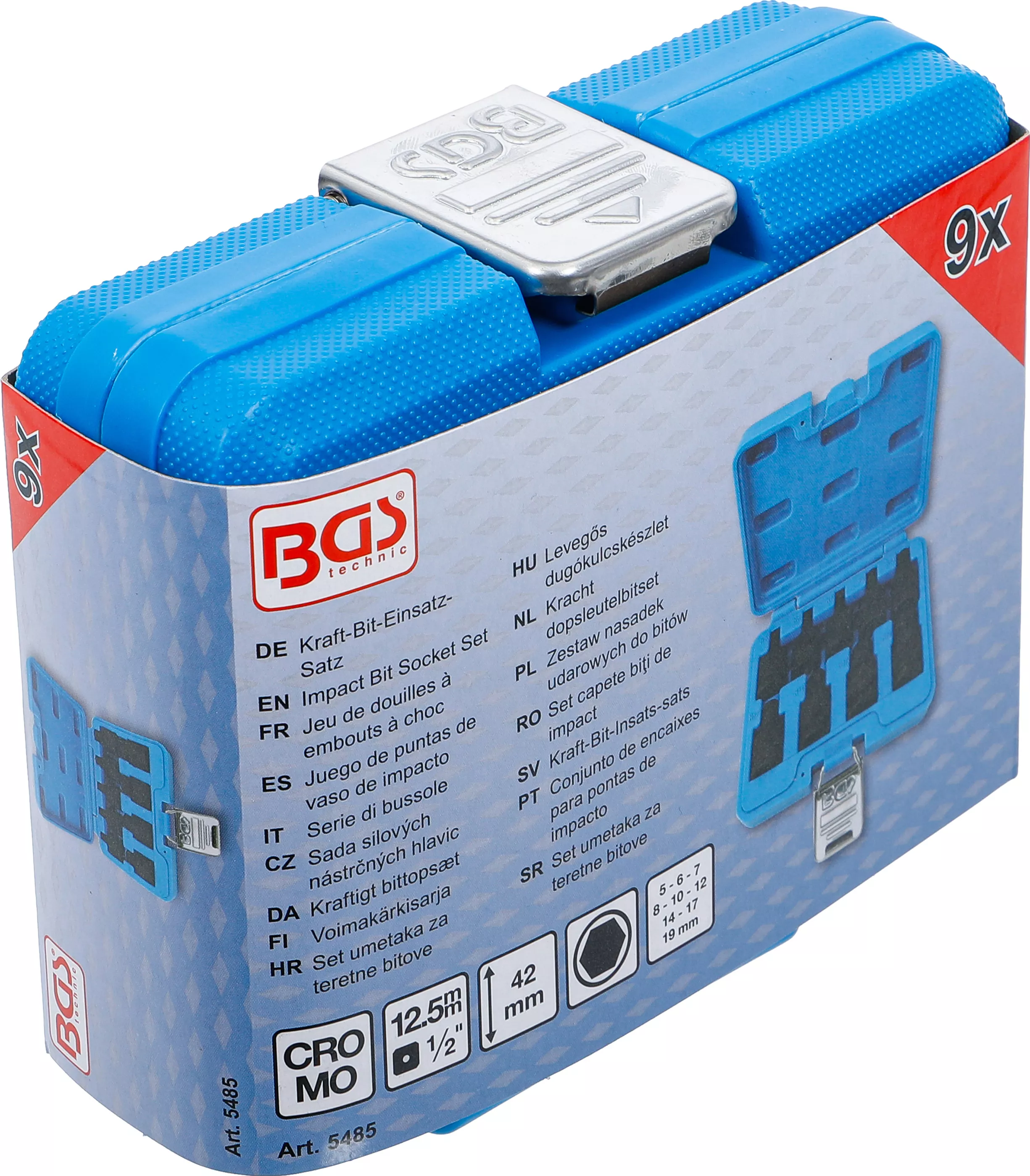 Set capete biti de impact | 12,5 mm (1/2") | hexagon interior 5 - 19 mm | 9 piese [6]