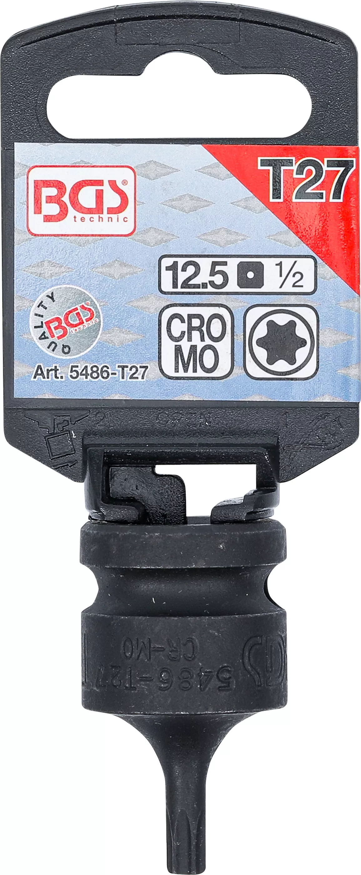 Cap bit de impact | Lungime 42 mm | 12,5 mm (1/2") | Profil T (pentru Torx) T27 [2]