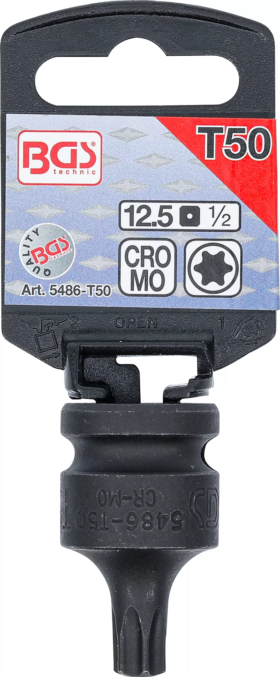 Cap bit de impact | Lungime 42 mm | 12,5 mm (1/2") | Profil T (pentru Torx) T50 [2]