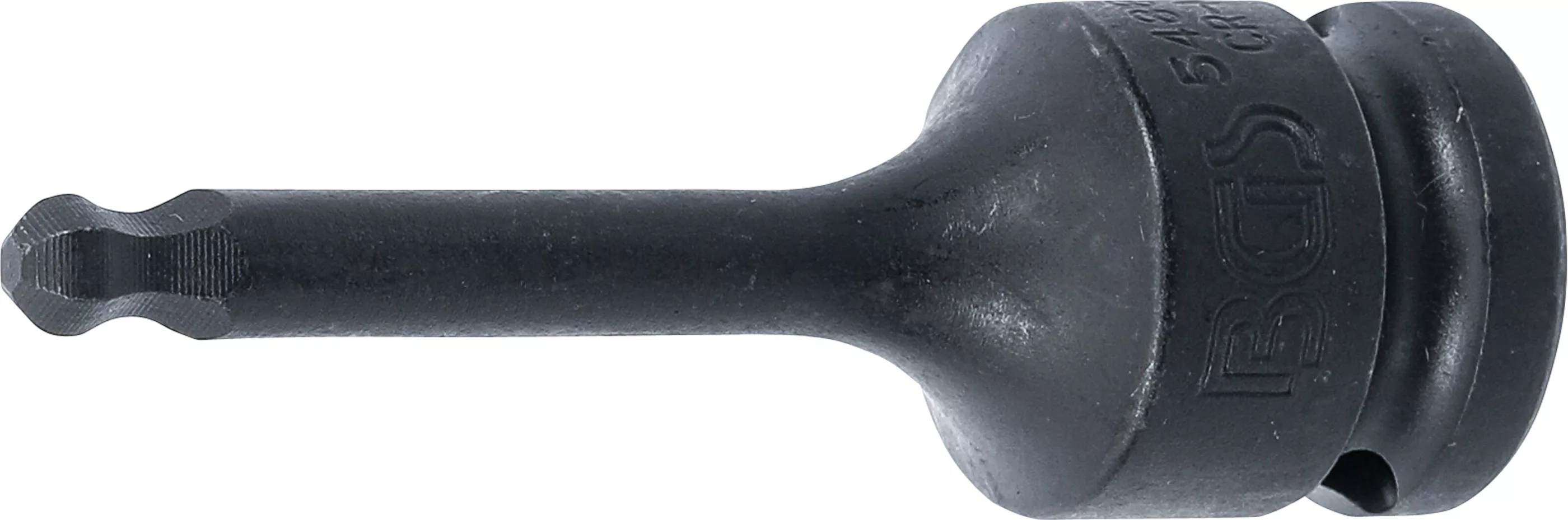 Bituri - Cap bit de impact | Lungime 75 mm | 12,5 mm (1/2") | hexagon interior cu cap sferic 6 mm