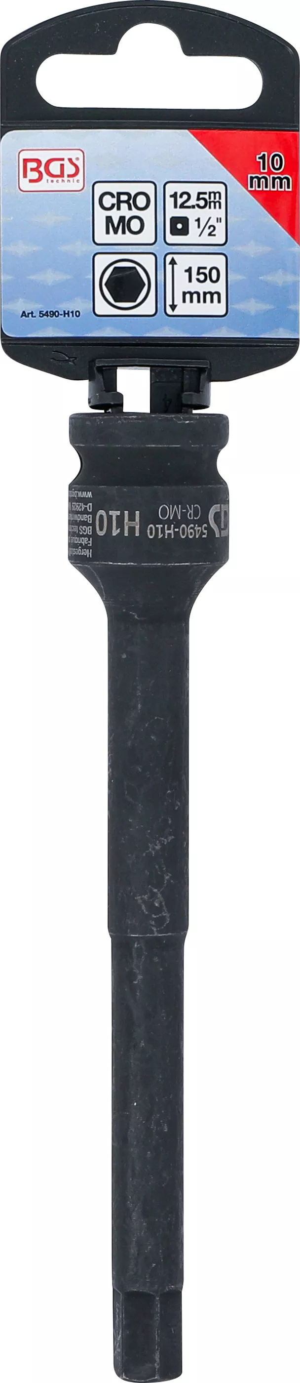 Cap bit de impact | Lungime 150 mm | 12,5 mm (1/2") | hexagon interior 10 mm [3]