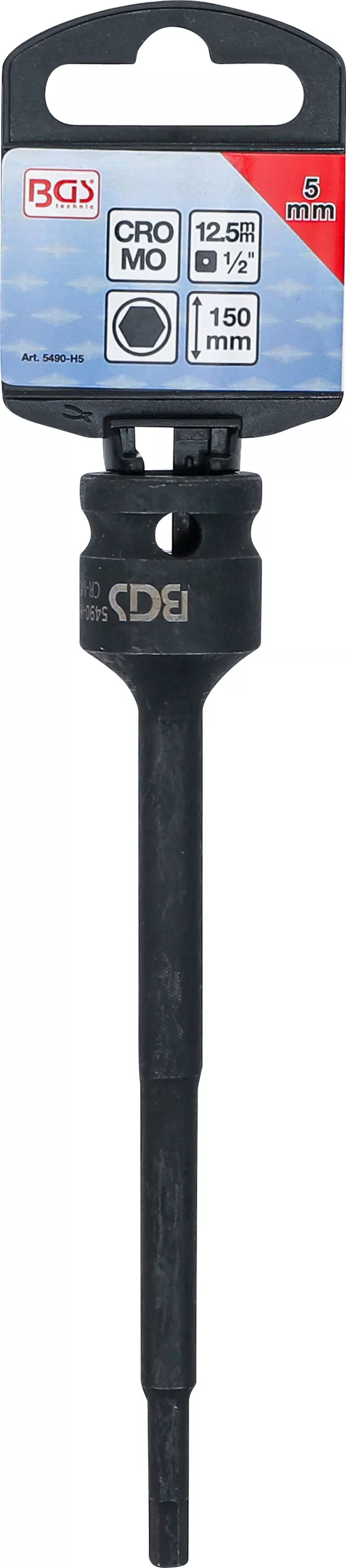 Cap bit de impact | Lungime 150 mm | 12,5 mm (1/2") | hexagon interior 5 mm [3]