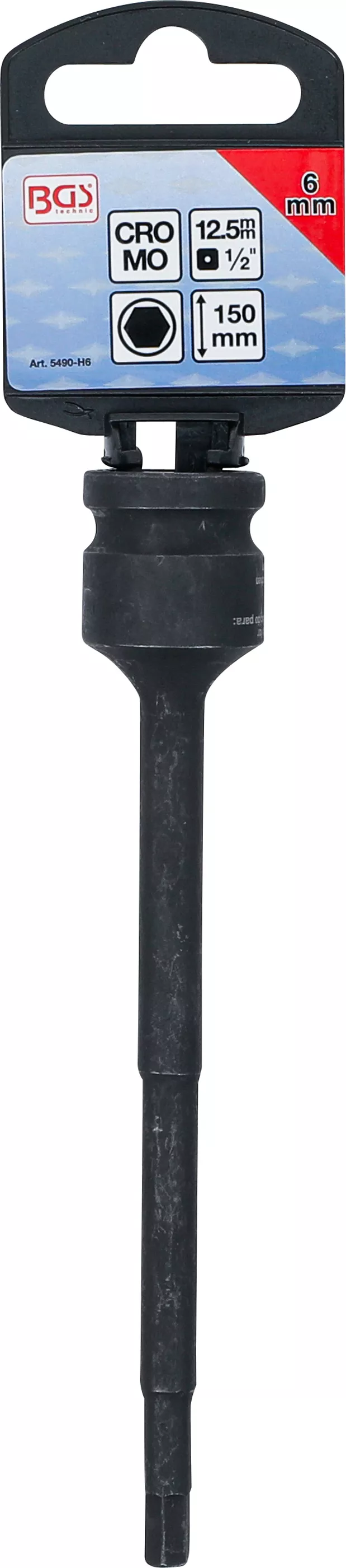 Cap bit de impact | Lungime 150 mm | 12,5 mm (1/2") | hexagon interior 6 mm [3]
