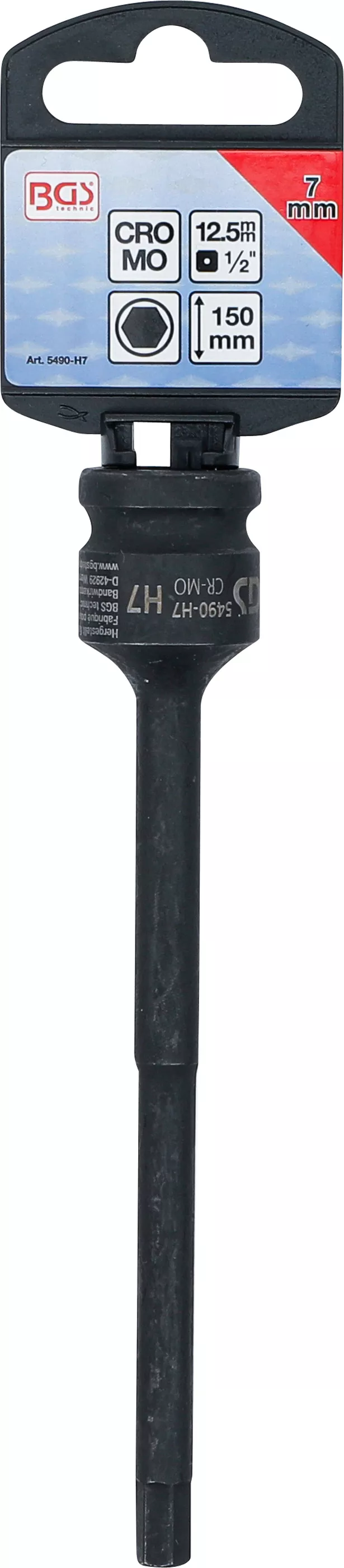 Cap bit de impact | Lungime 150 mm | 12,5 mm (1/2") | hexagon interior 7 mm [3]