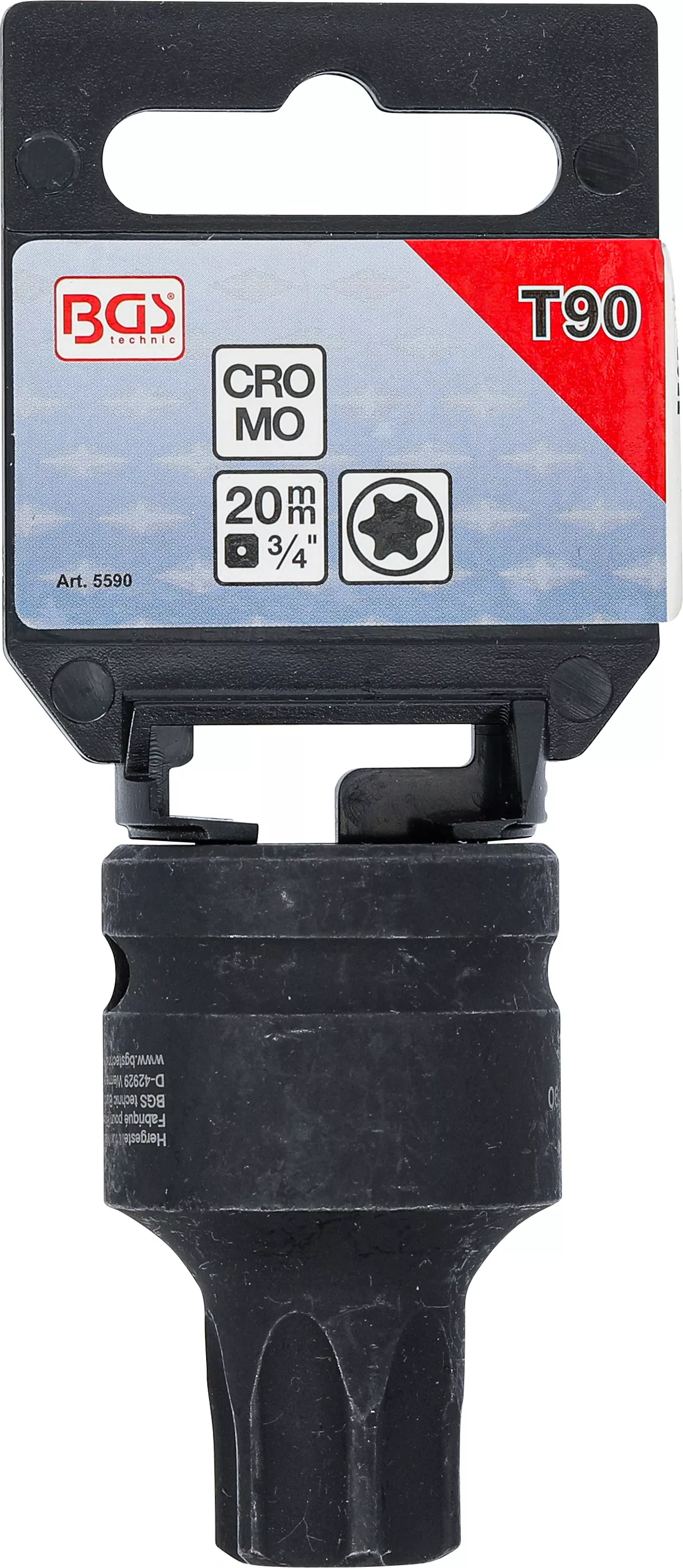 Cap bit de impact | Lungime 60 mm | 20 mm (3/4") | Profil T (pentru Torx) T90 [3]