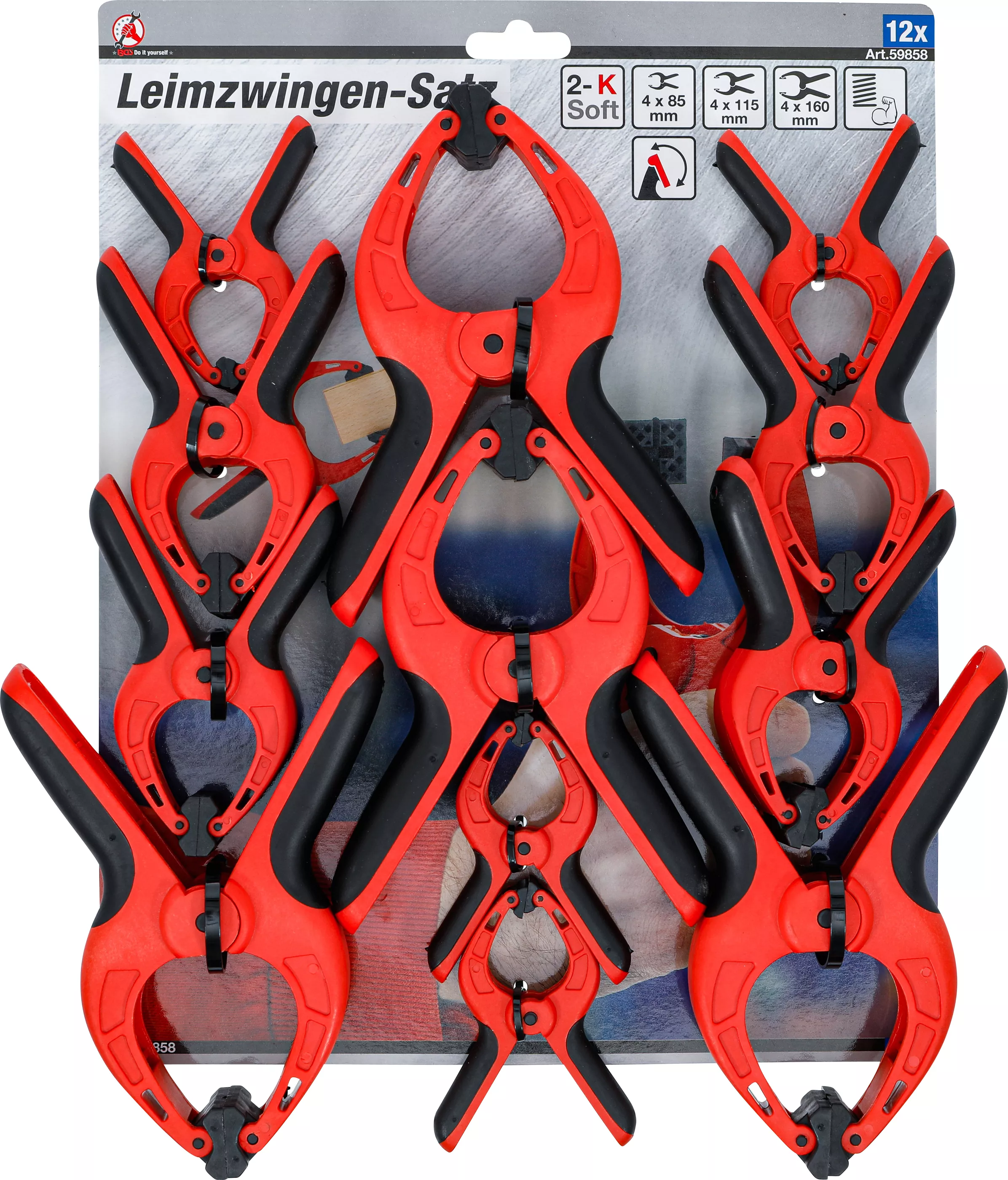 Set dispozitive strangere la incleiere | Nylon | 85 - 160 mm | 12 piese [4]