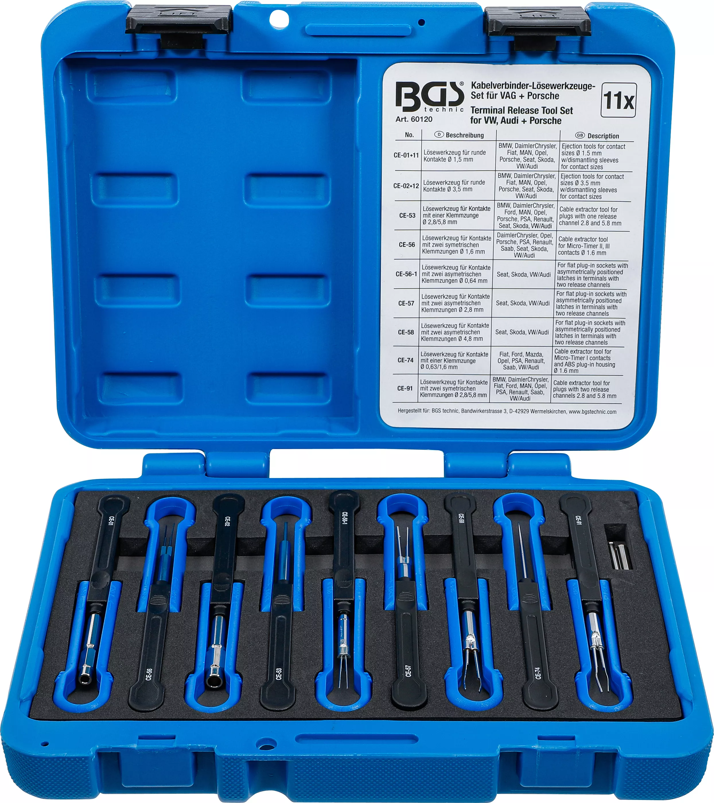 Echipament electric - Set dispozitive de desfacere conectoare de cablu | pentru VAG, Porsche | 11 piese