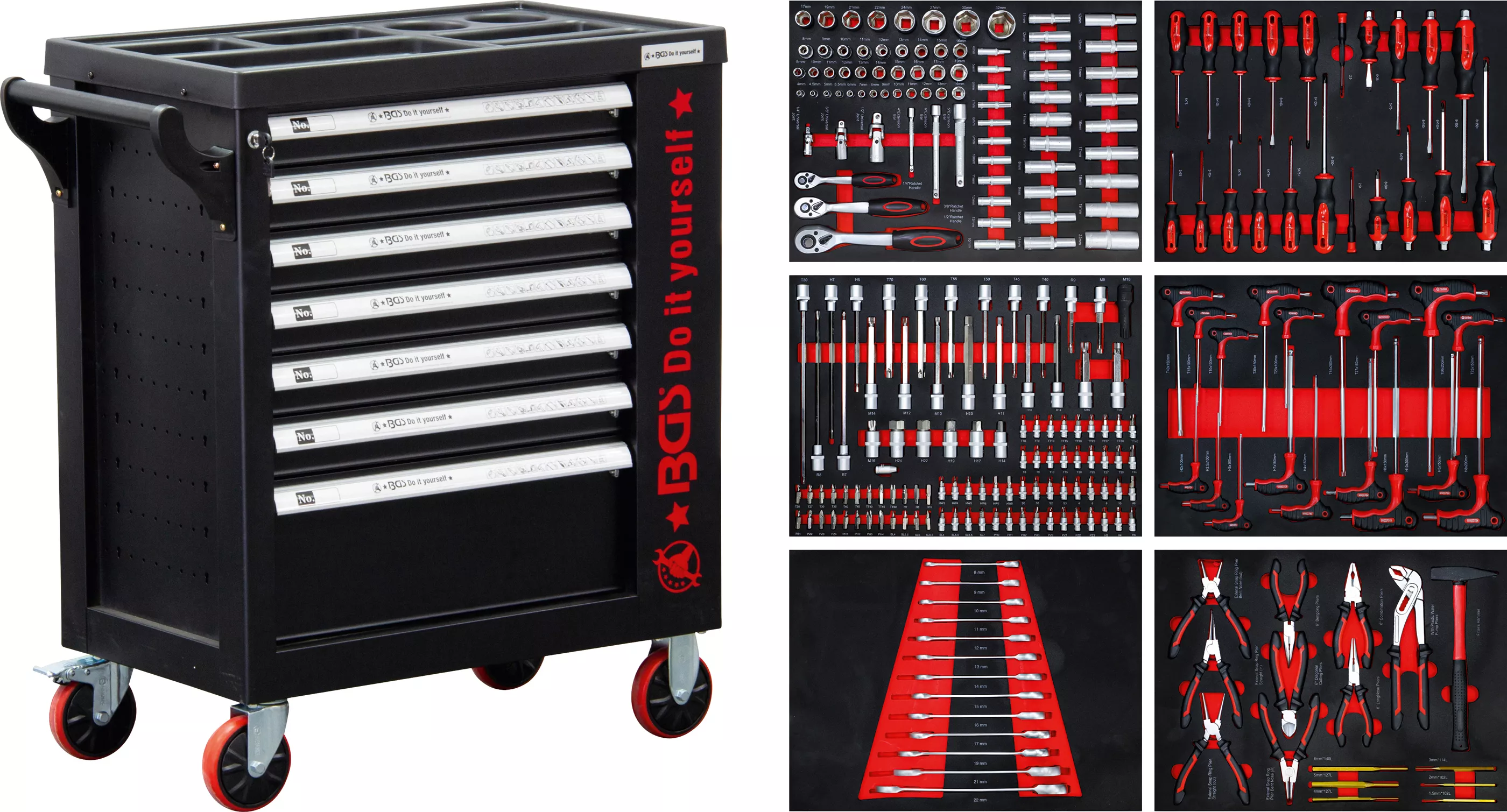 Carucior atelier | 7 sertare | 1 usa laterala | cu 250 unelte [1]