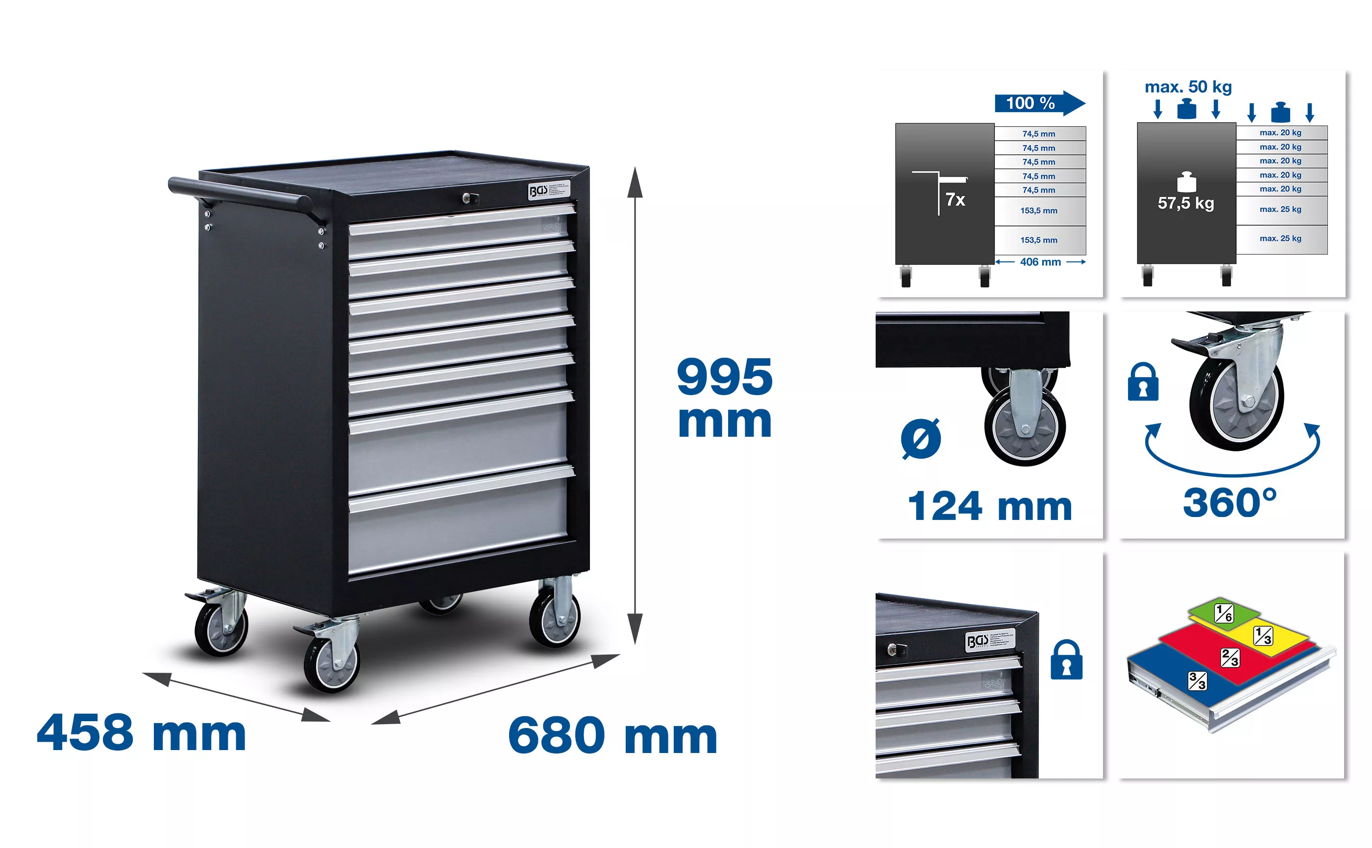 Carucior atelier | 7 sertare | cu 354 unelte [2]