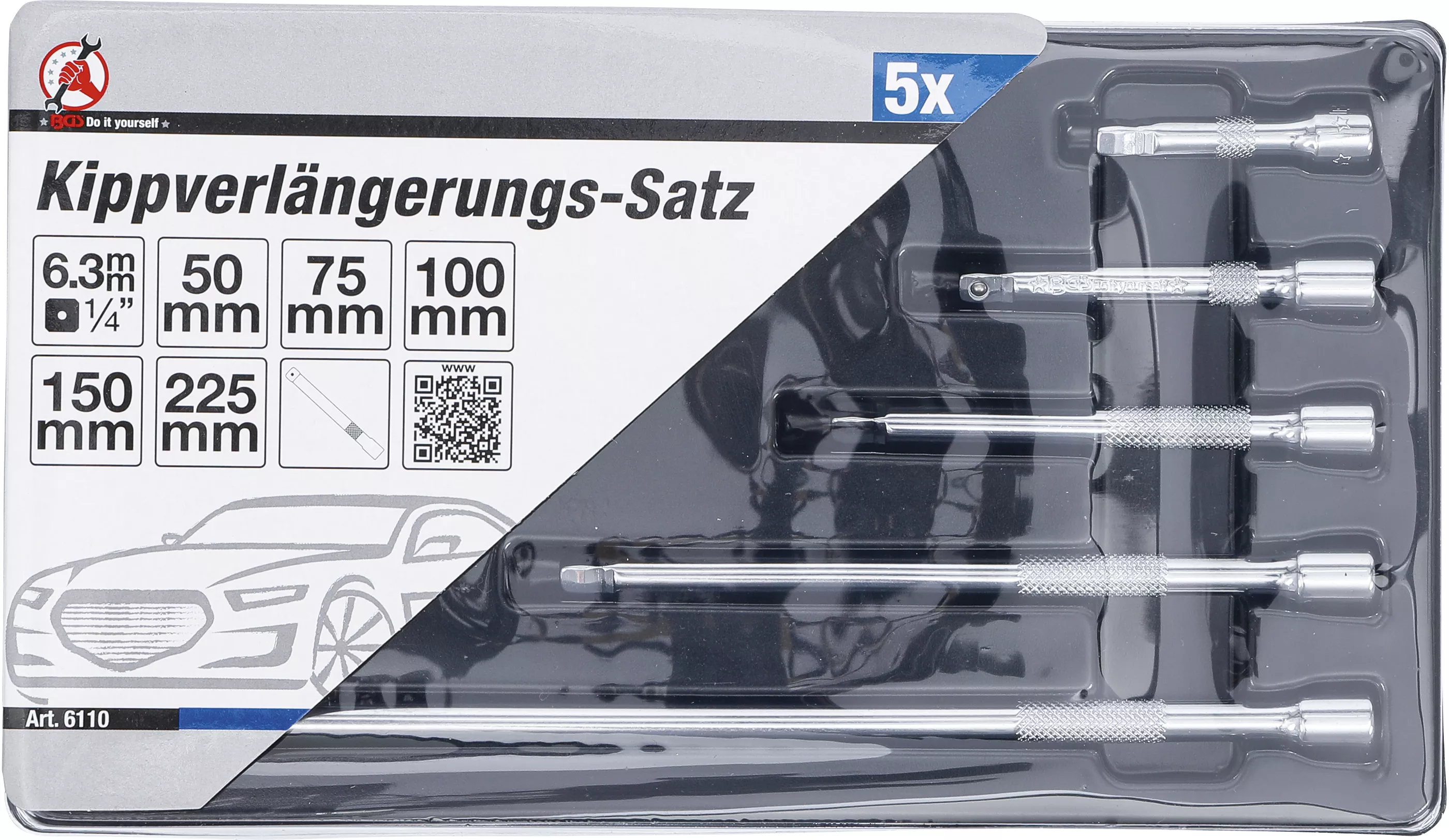 Set prelungitoare articulate | 6,3 mm (1/4") | 5 piese [4]