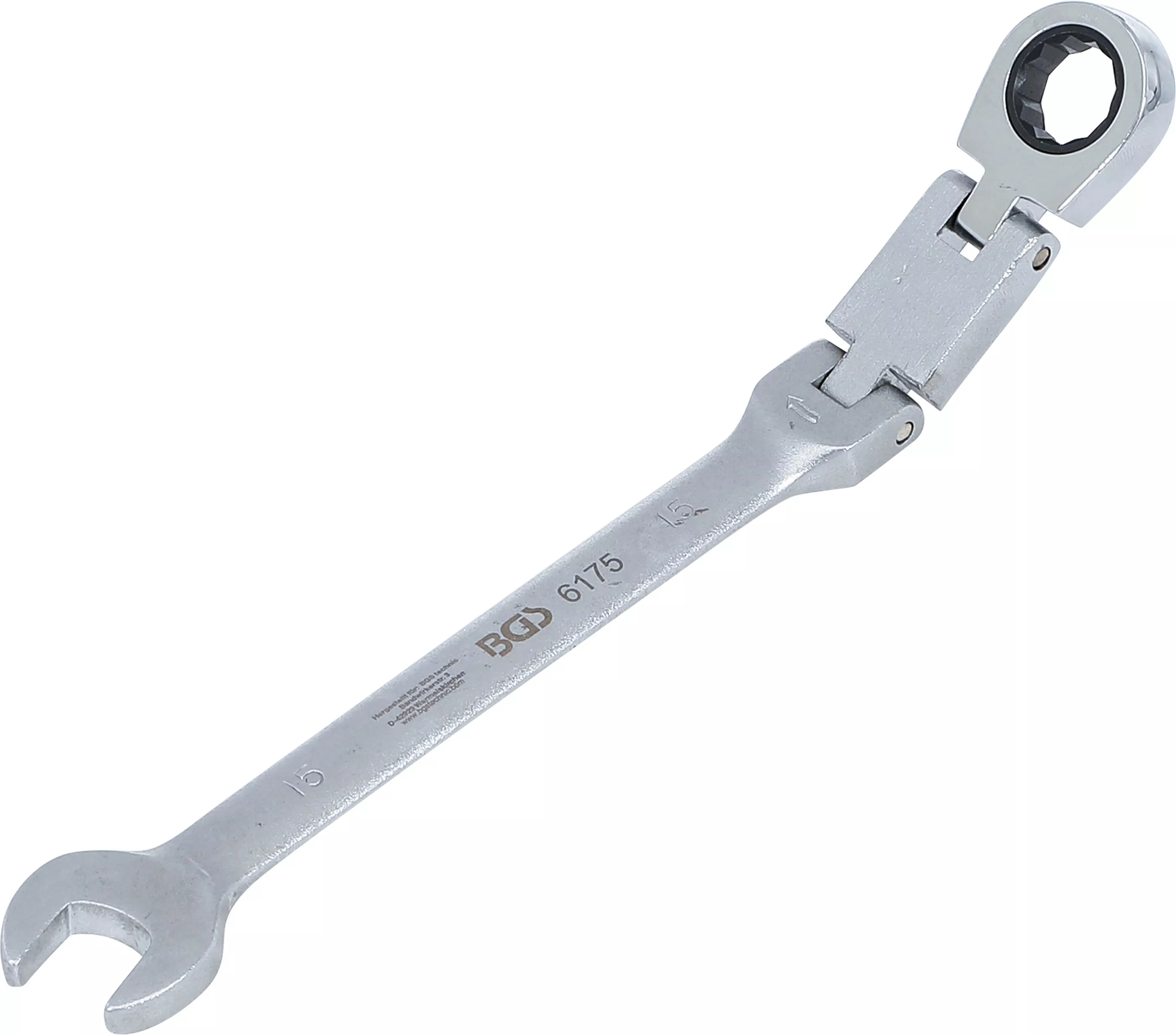 Unelte de mână - Chei fixe cu inel clichet dublu articulat | articulate | 15 mm