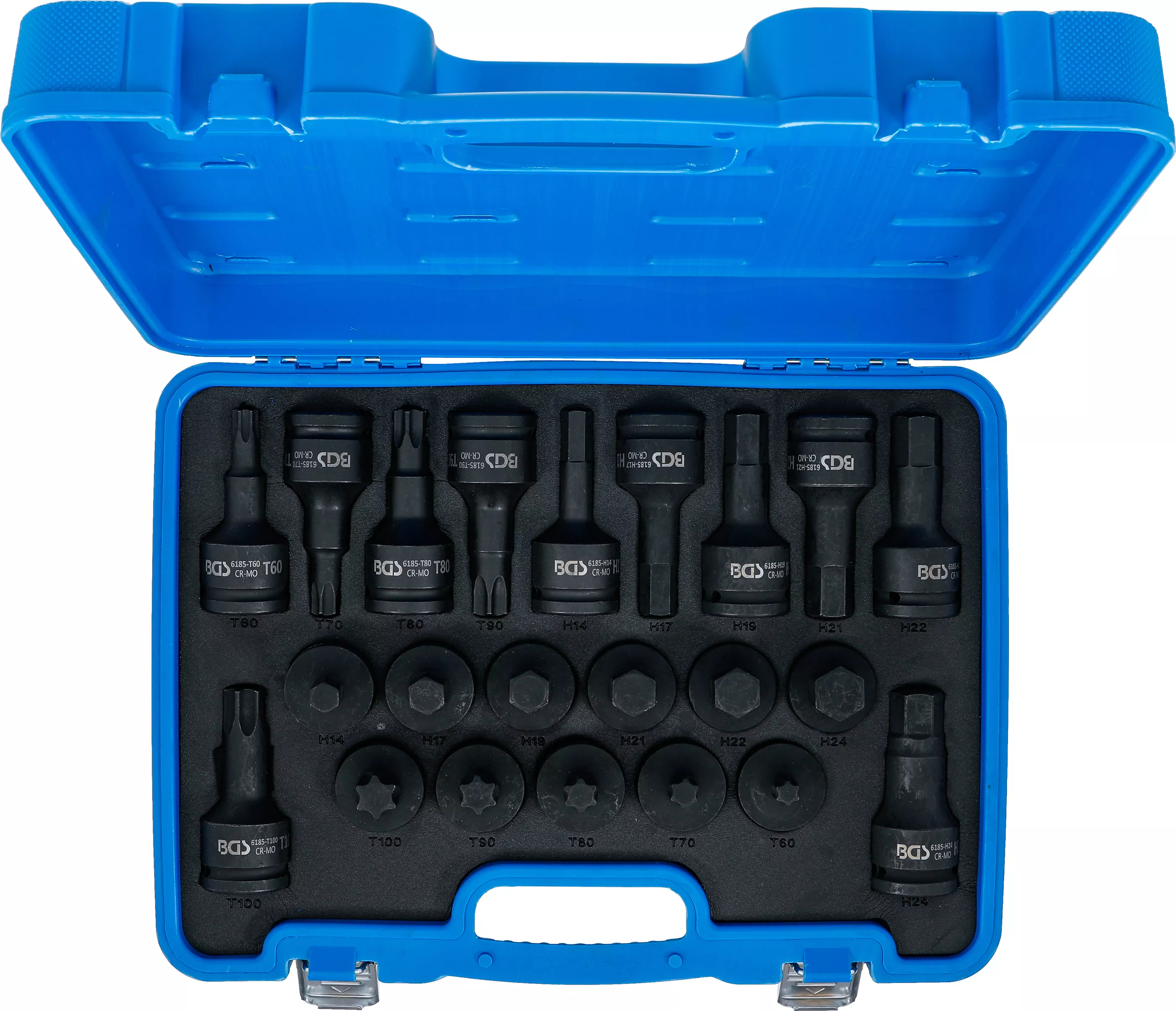Set capete biti de impact | 20 mm (3/4") | Hexagon interior, Profil T (pentru Torx) | 22 piese [4]