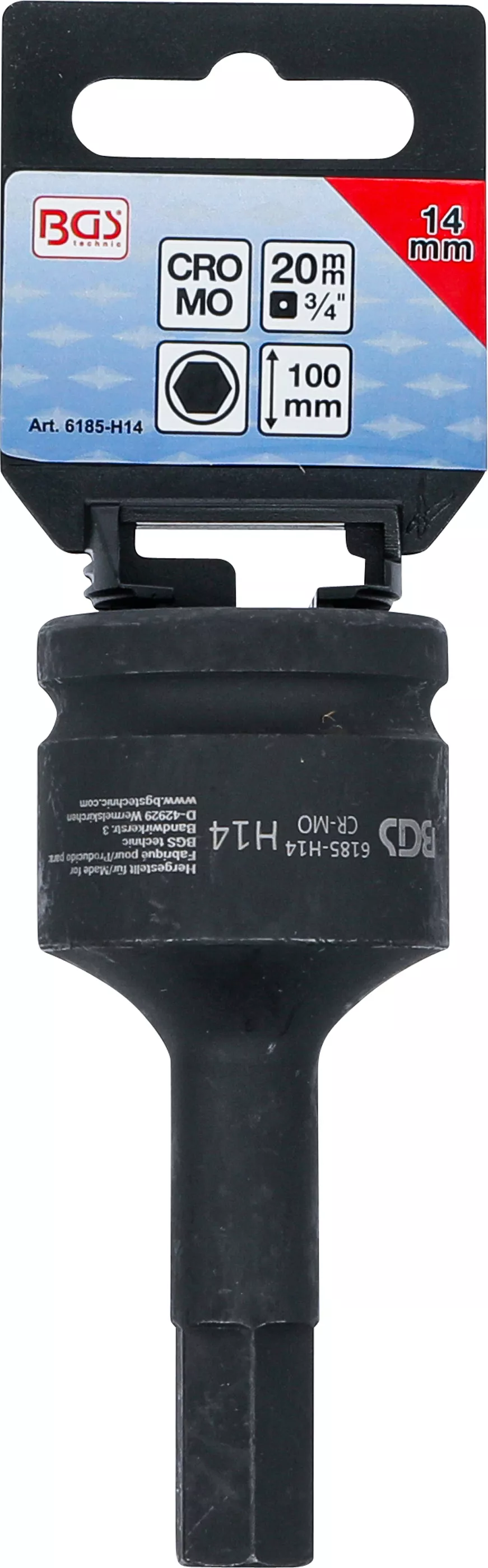 Cap bit de impact | Lungime 100 mm | 20 mm (3/4") | hexagon interior 14 mm [3]