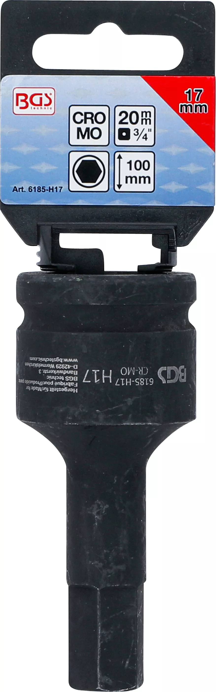Cap bit de impact | Lungime 100 mm | 20 mm (3/4") | hexagon interior 17 mm [3]