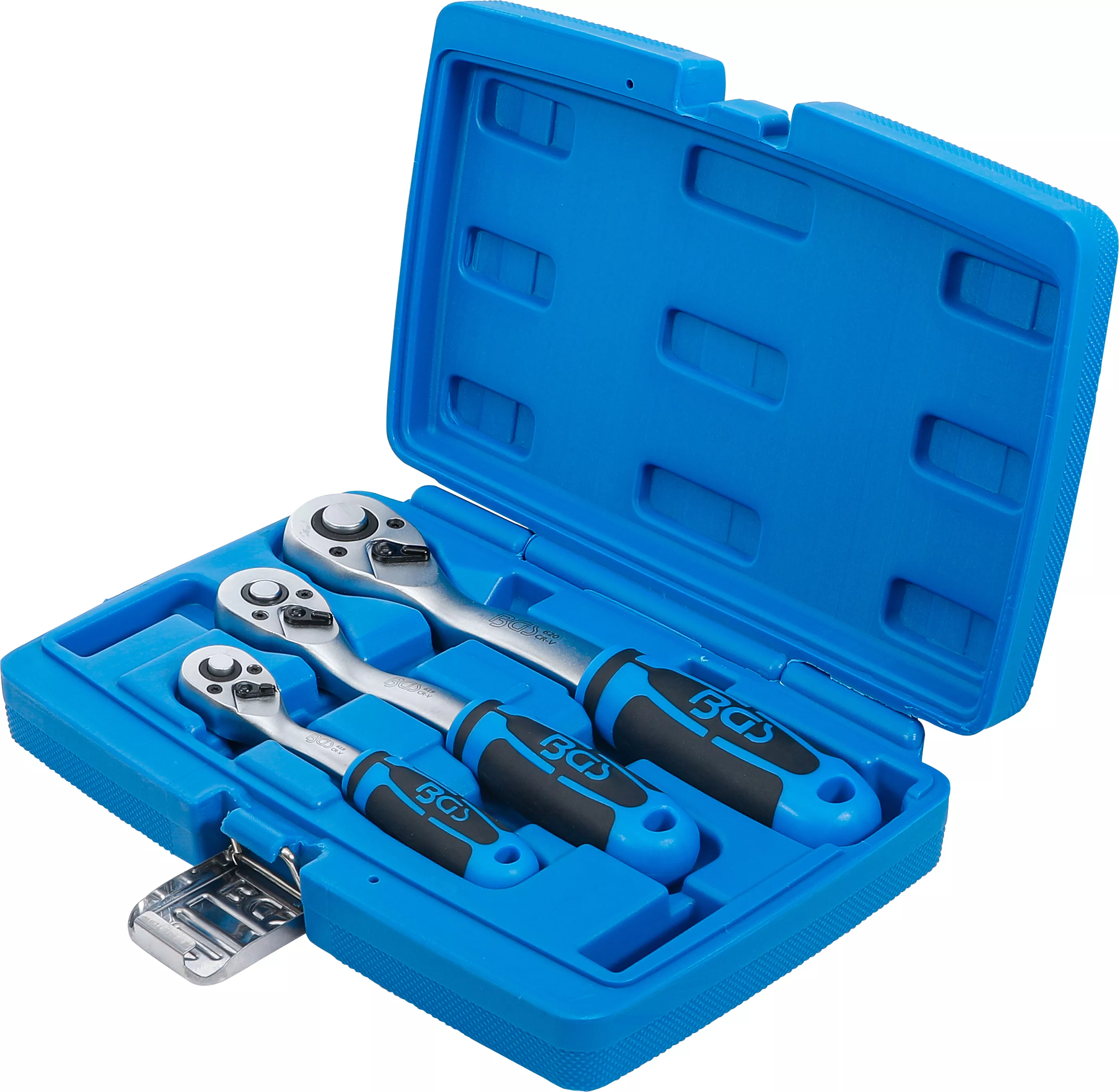 Set chei cu clichet reversibil | dantura fina | 6,3 mm (1/4"), 10 mm (3/8"), 12,5 mm (1/2") | 3 piese [4]