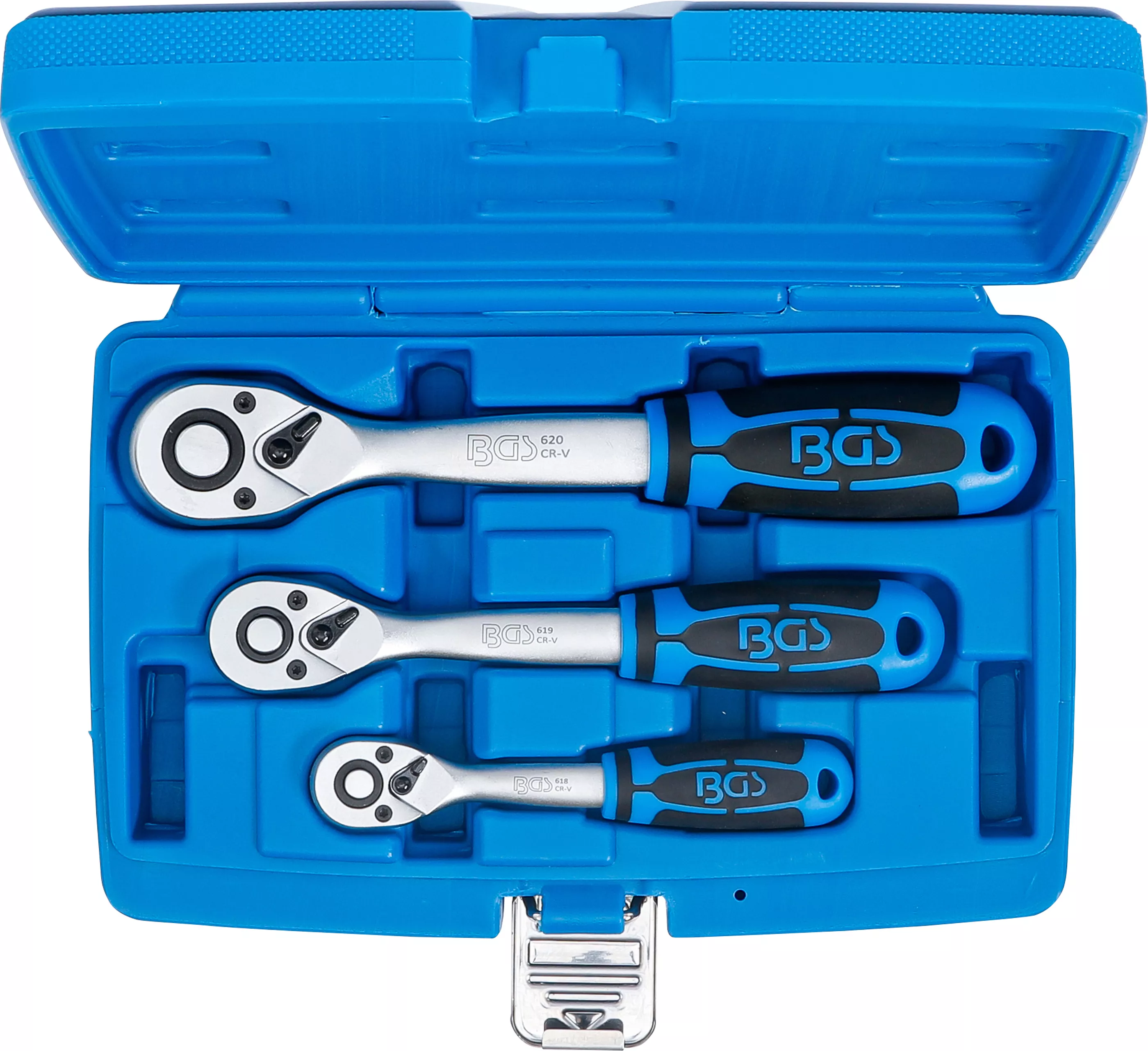 Set chei cu clichet reversibil | dantura fina | 6,3 mm (1/4"), 10 mm (3/8"), 12,5 mm (1/2") | 3 piese [5]